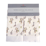Newcastle Classics Hungry Giraffe Bamboo Muslin Baby Blankie Twin Pack for Infants - 