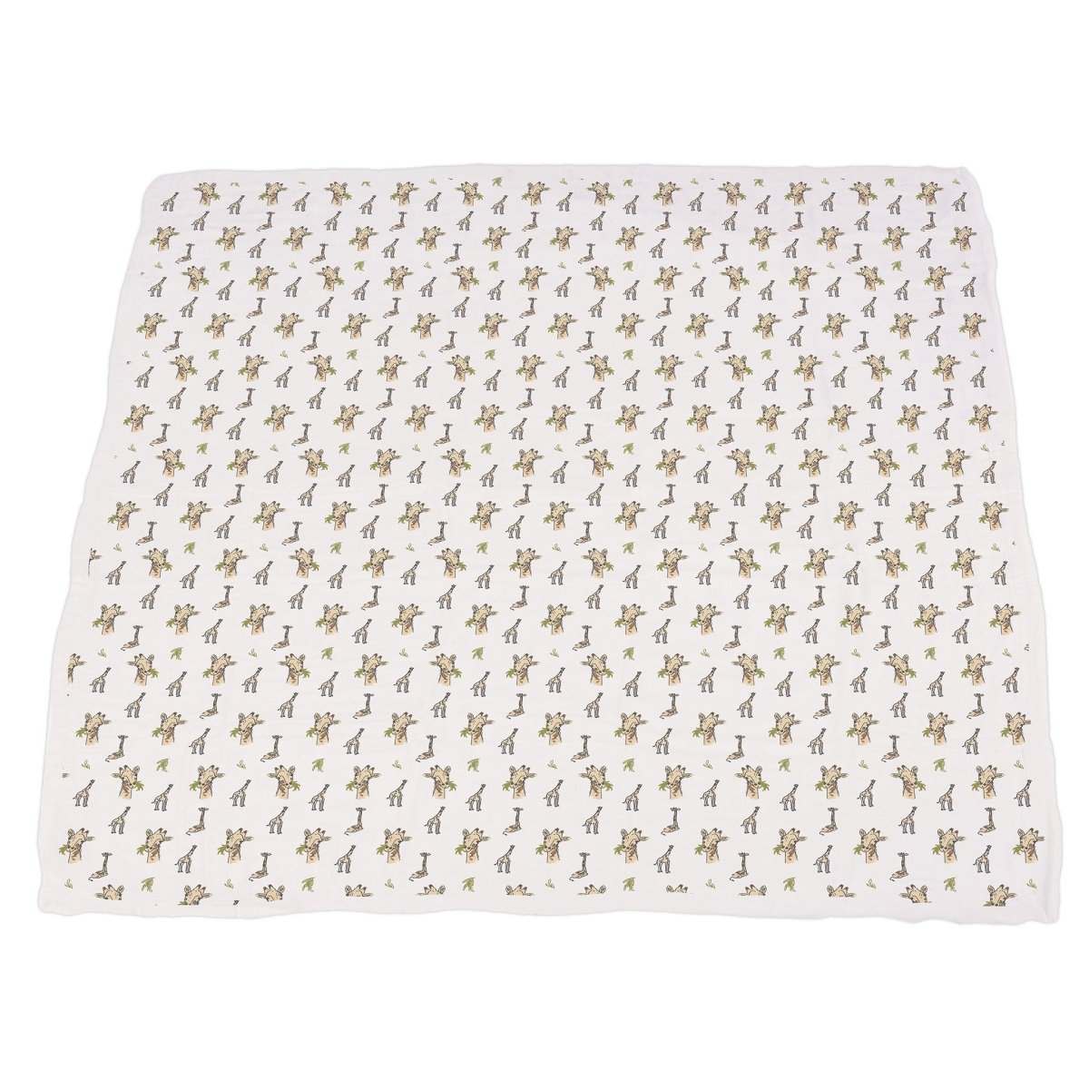 Newcastle Classics Hungry Giraffe Bamboo Muslin Blanket with Animal Print for Cozy Comfort - 