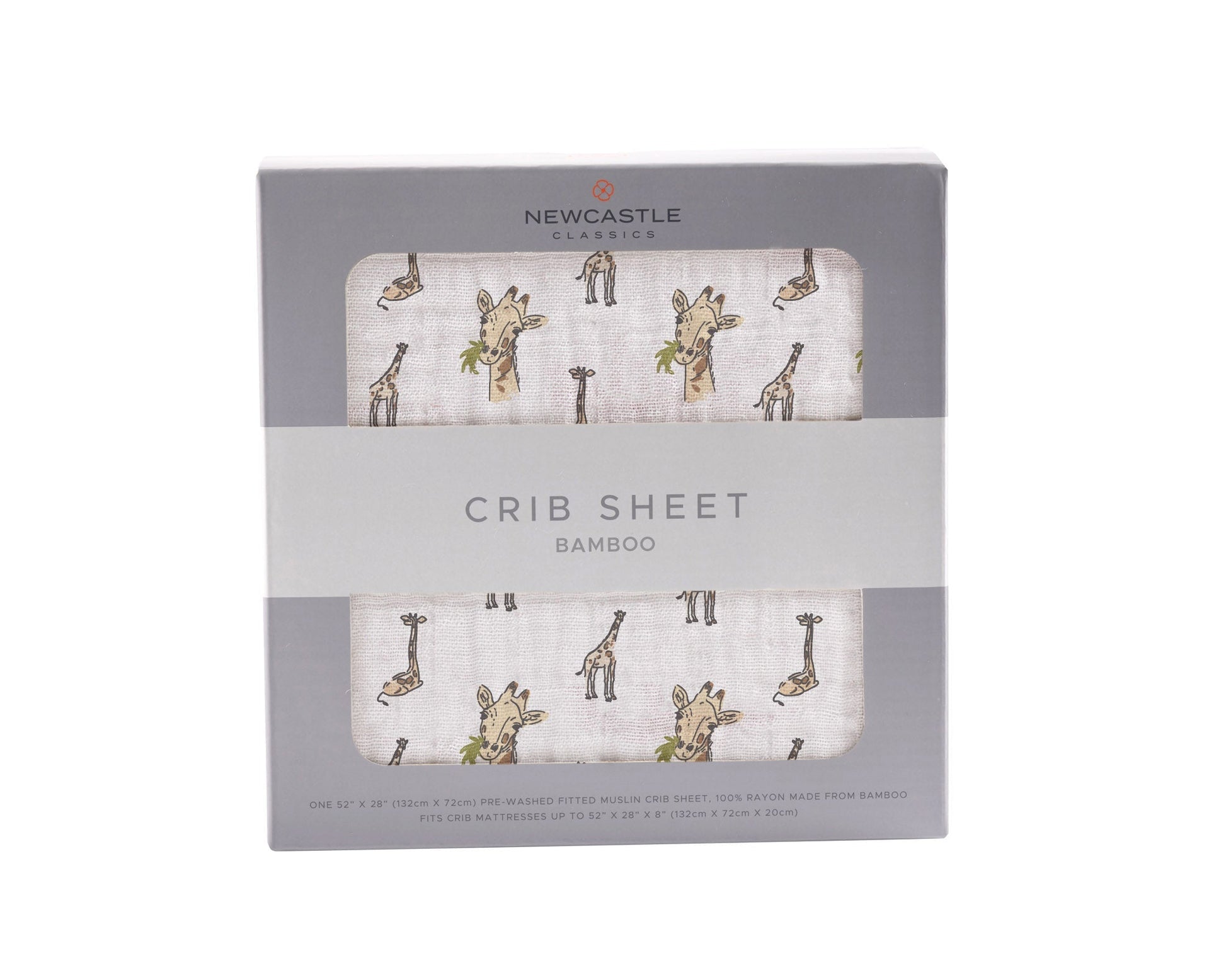 Hungry Giraffe Bamboo Muslin Crib Sheet Soft Breathable Comfortable 28 x 52 Inches Newcastle Classics