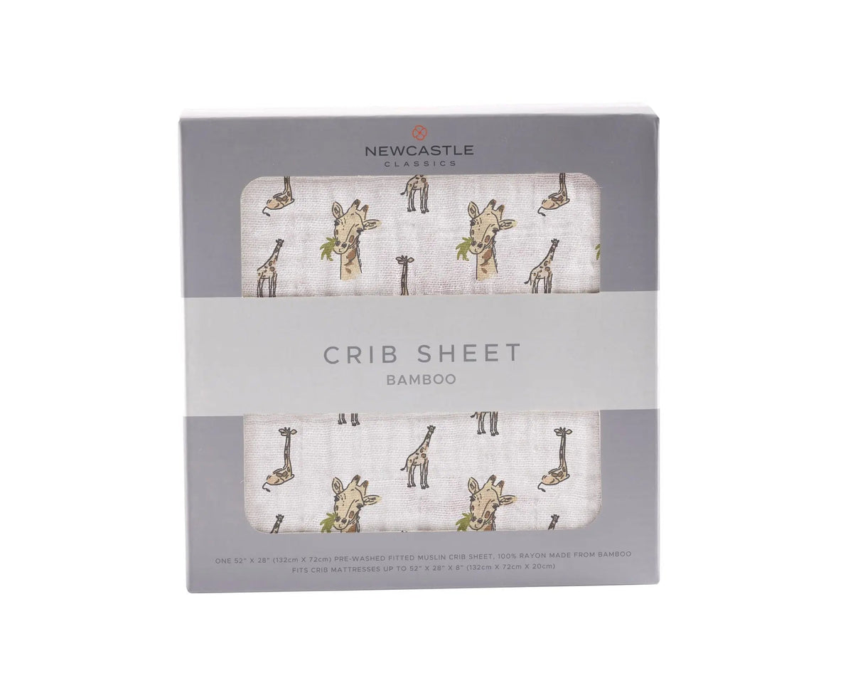 Newcastle Classics Hungry Giraffe Bamboo Muslin Crib Sheet - 