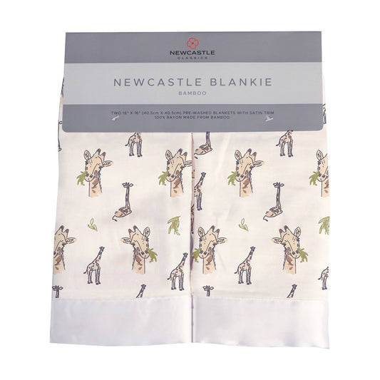 Hungry Giraffe Bamboo Muslin Security Baby Blankie Twin Pack Newcastle Classics