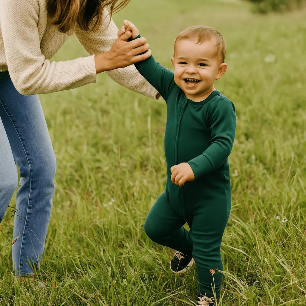 Sweet Bamboo Hunter Green Convertible Romper - 