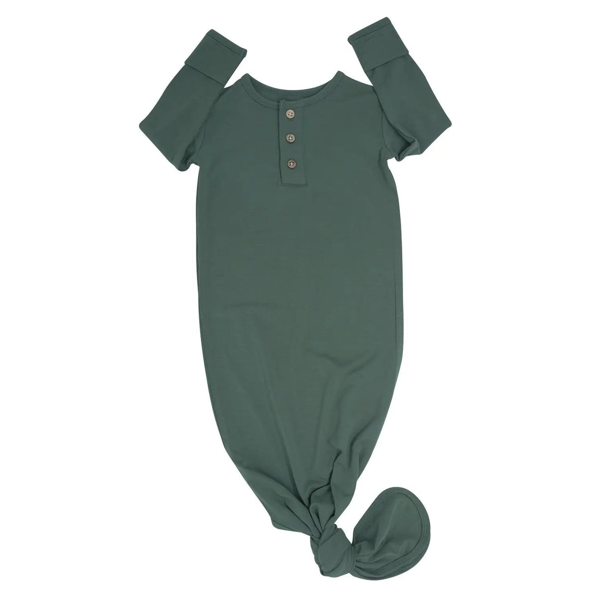 Sweet Bamboo Hunter Green Knotted Gown - 