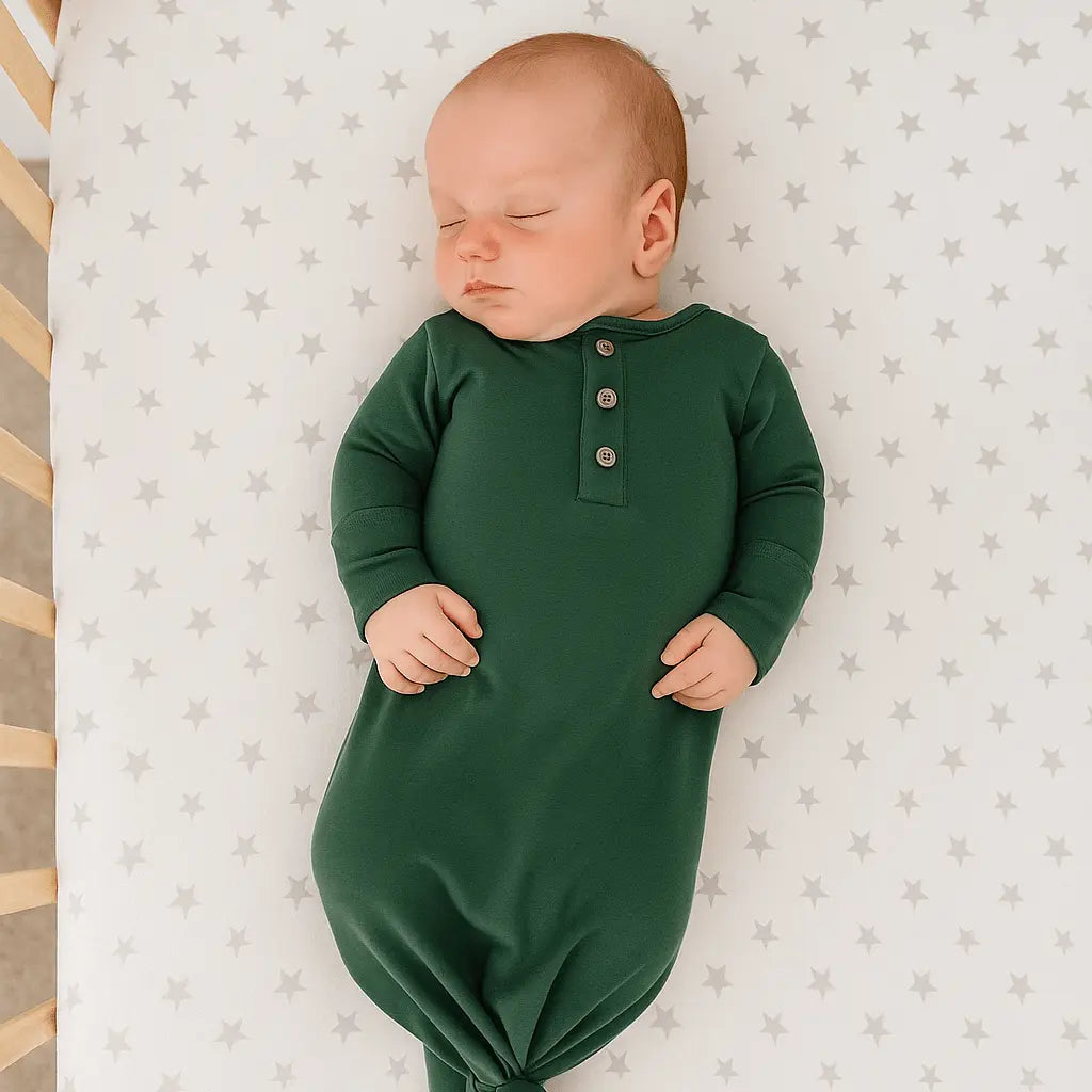 Sweet Bamboo Hunter Green Knotted Gown - 