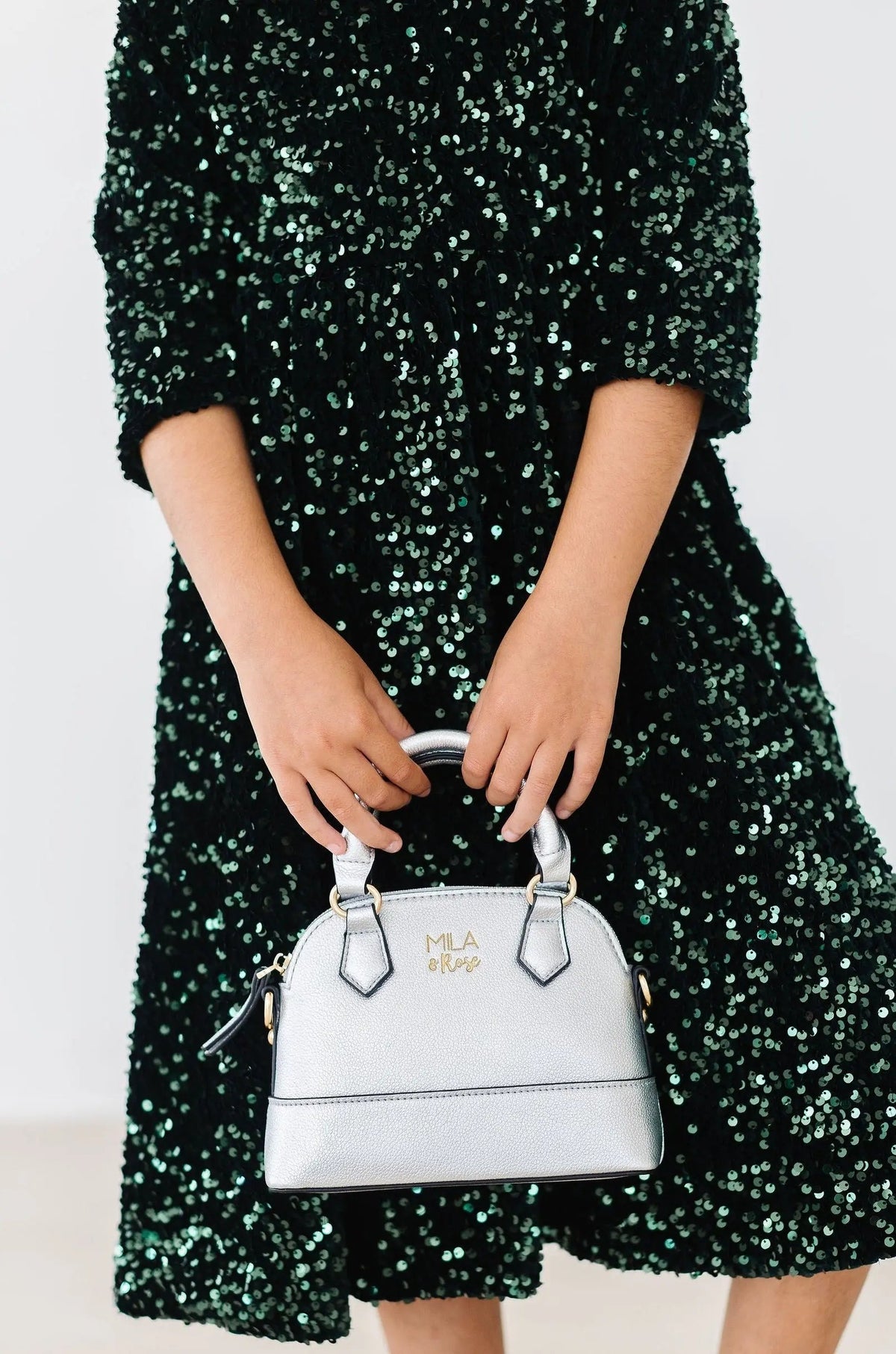 Mila & Rose ® Hunter Green Velvet Sequin Dress - 