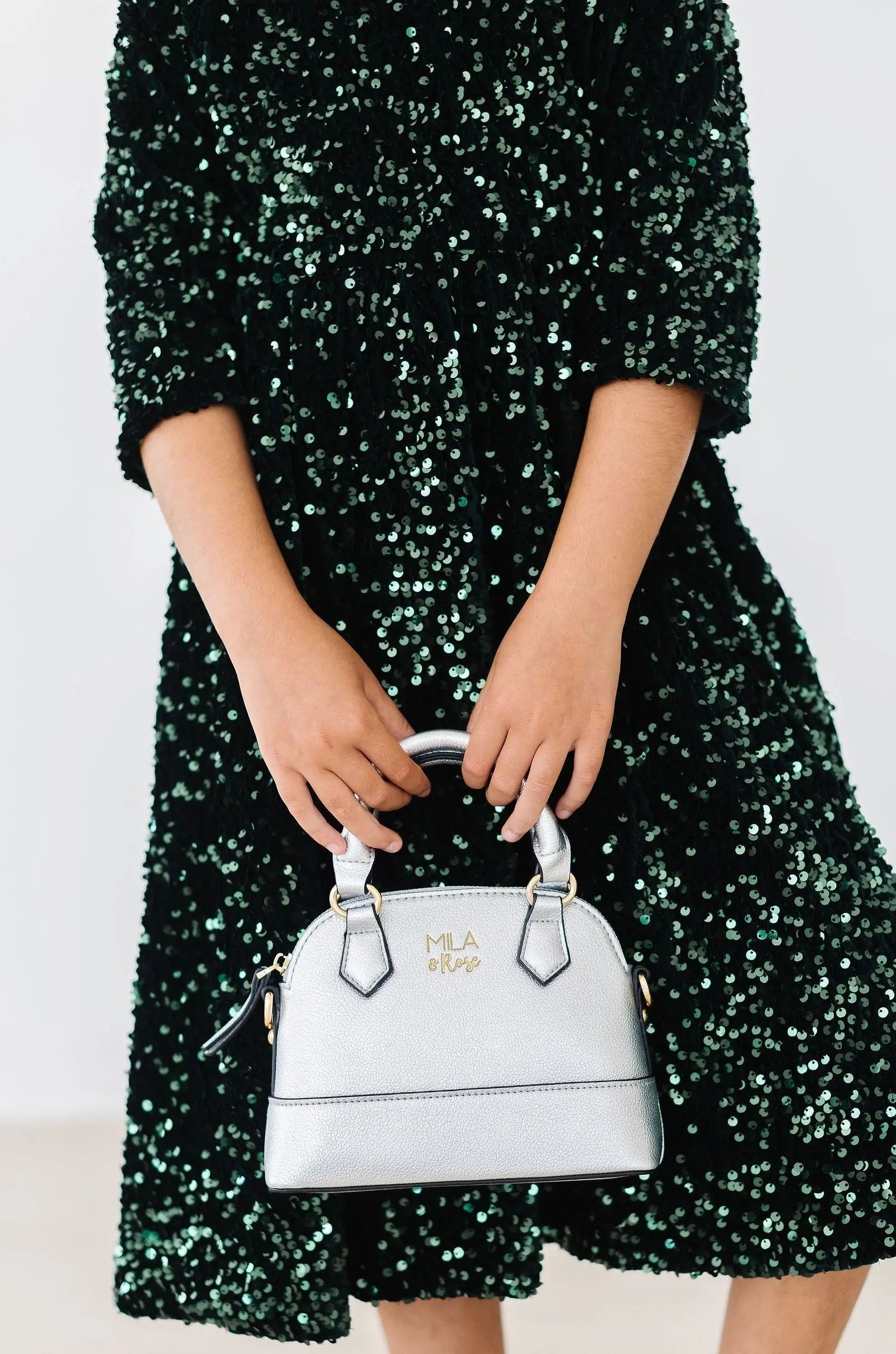 Mila & Rose ® Hunter Green Velvet Sequin Dress - 