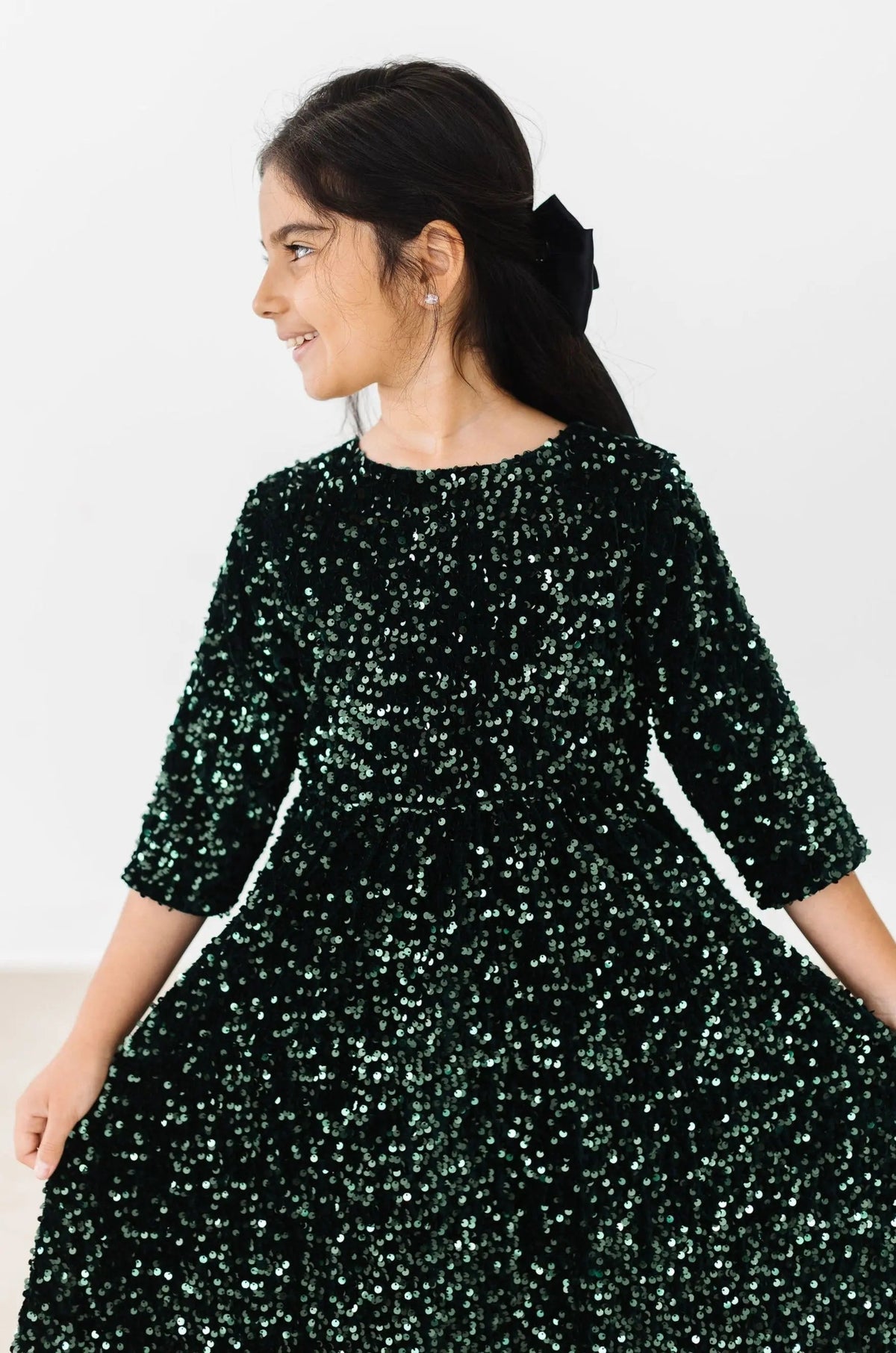 Mila & Rose ® Hunter Green Velvet Sequin Dress - 