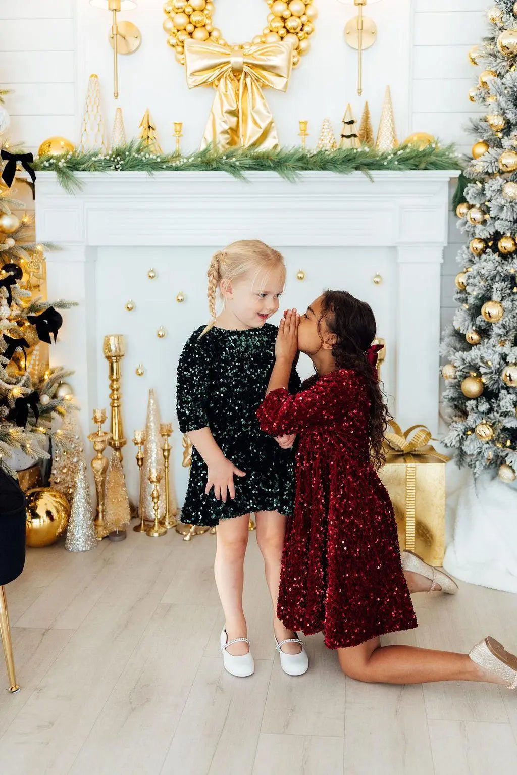 Mila & Rose ® Hunter Green Velvet Sequin Dress - 