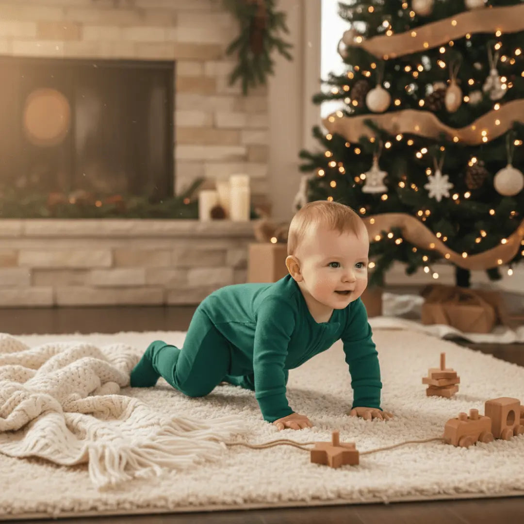 Sweet Bamboo Hunter Green Zipper Footie - 