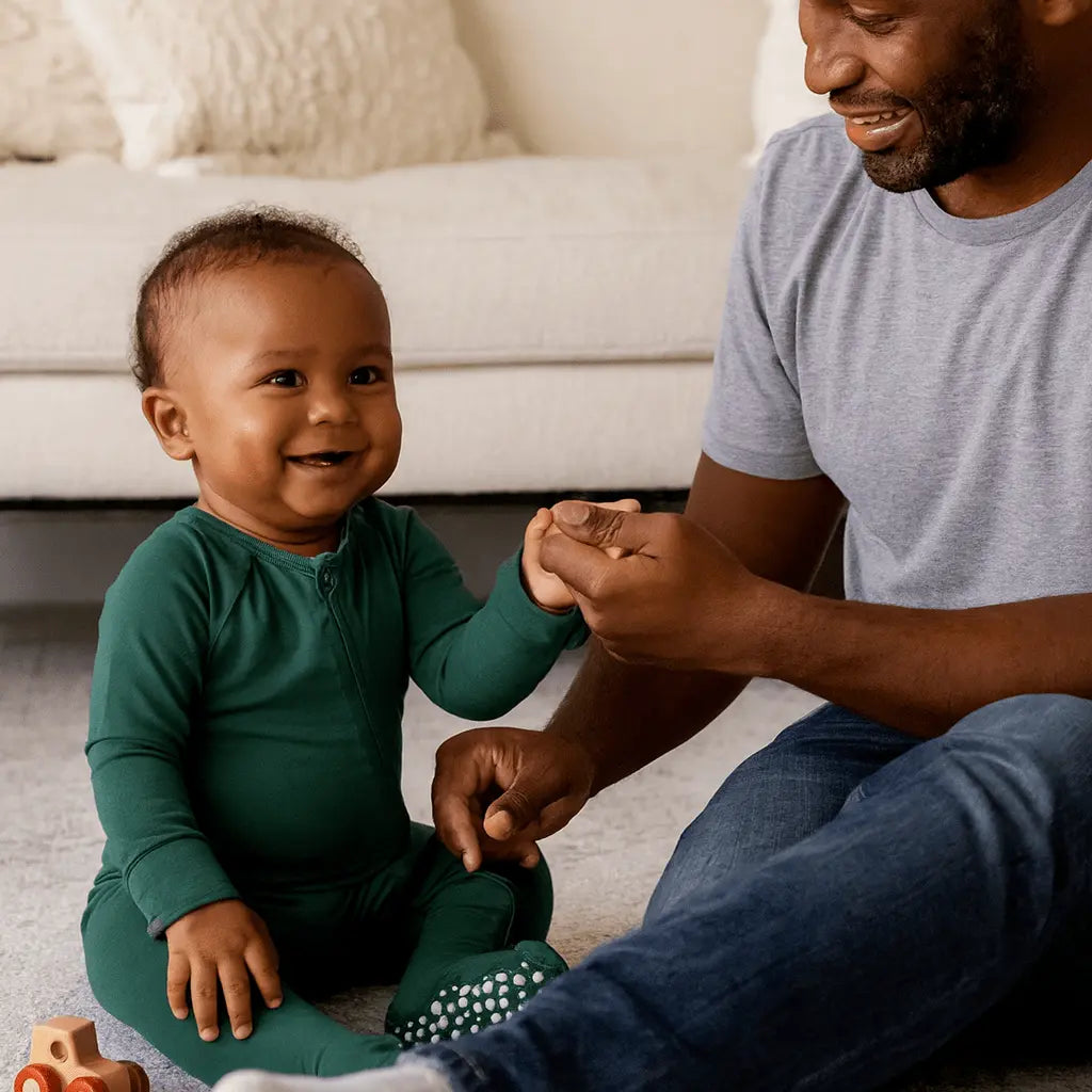 Sweet Bamboo Hunter Green Zipper Footie - 