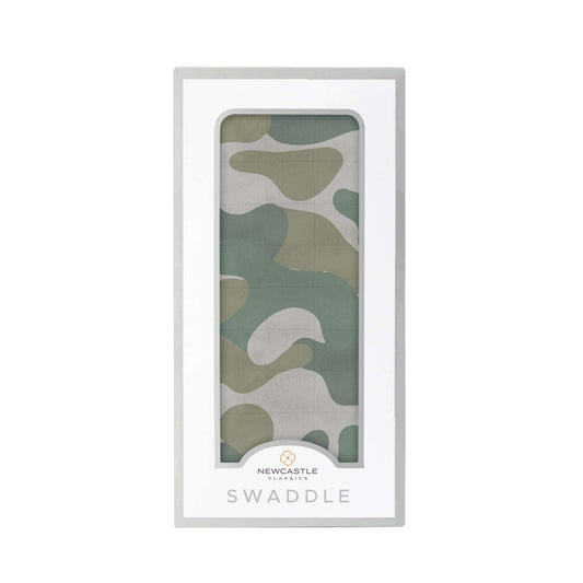 Hunters Camo Swaddle Soft Bamboo Muslin Multi Use Blanket Newcastle Classics