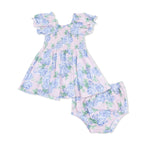 Angel Dear Hydrangeas - Smocked Twirly Dress and Bloomer - 