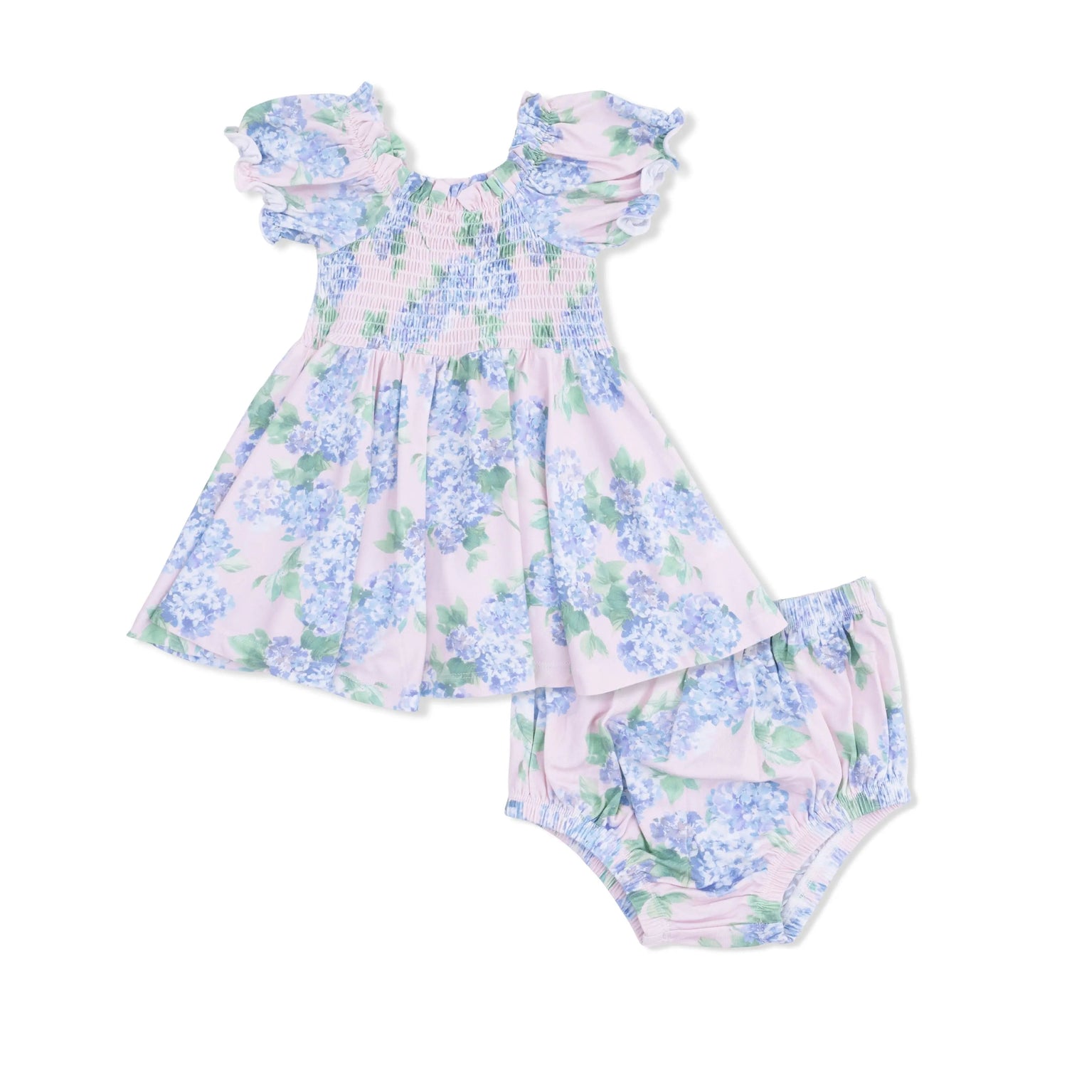 Angel Dear Hydrangeas - Smocked Twirly Dress and Bloomer - 