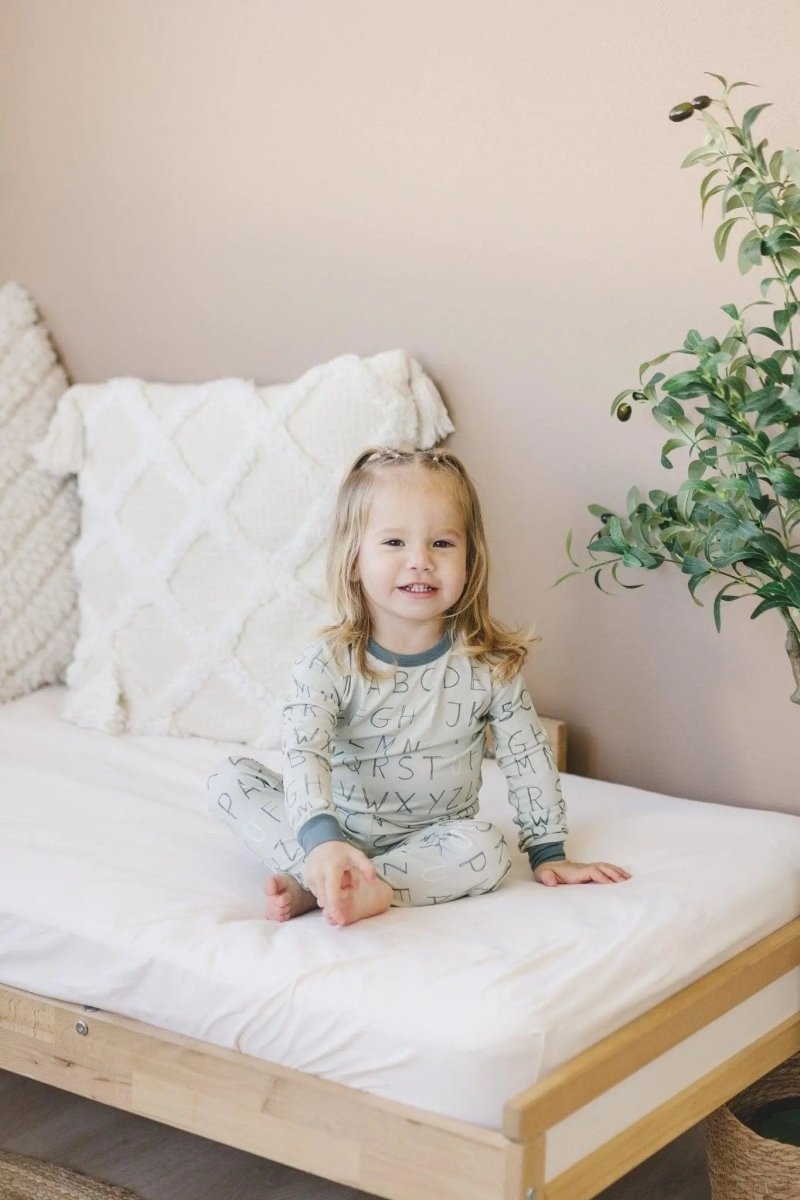 I Love You ABC Two Piece Bamboo Pajamas Soft Sleepwear - Everetts Place Boutique - 