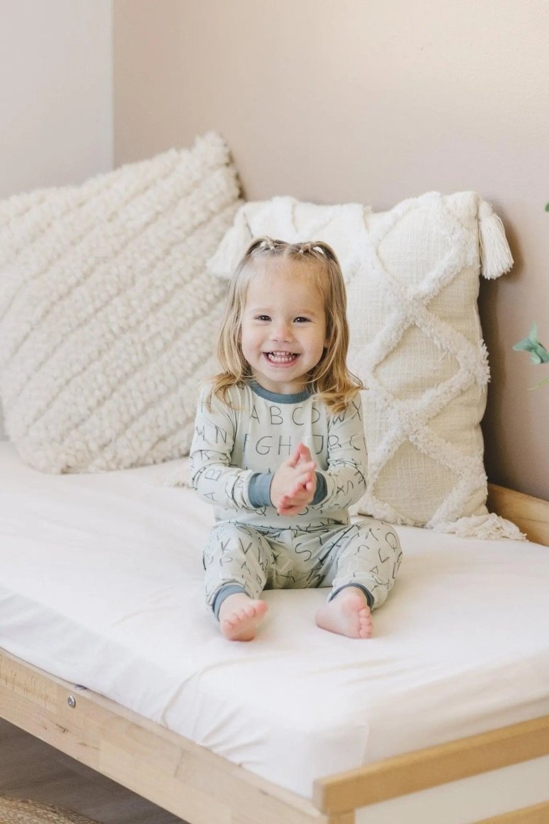 Little Joy Co. I Love You ABC Two Piece Bamboo Pajamas Soft Sleepwear - Everetts Place Boutique - 