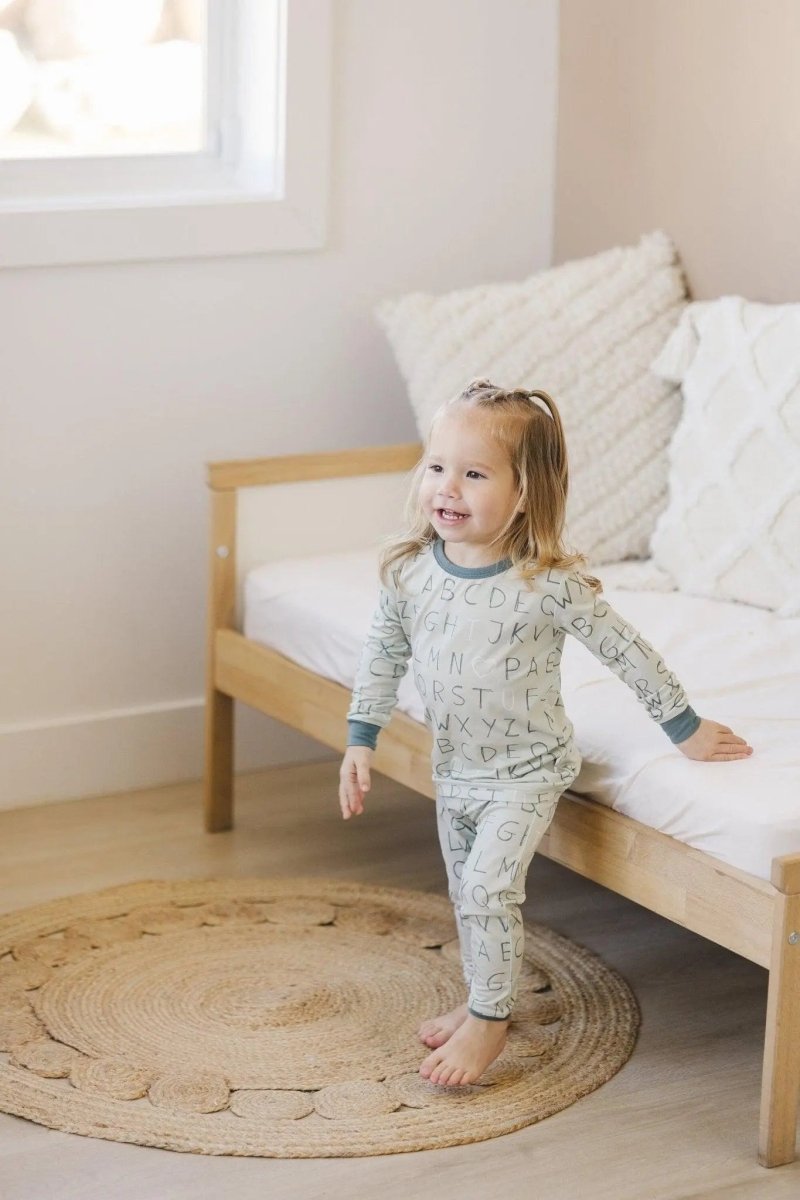 Little Joy Co. I Love You ABC Two Piece Bamboo Pajamas Soft Sleepwear - Everetts Place Boutique - 