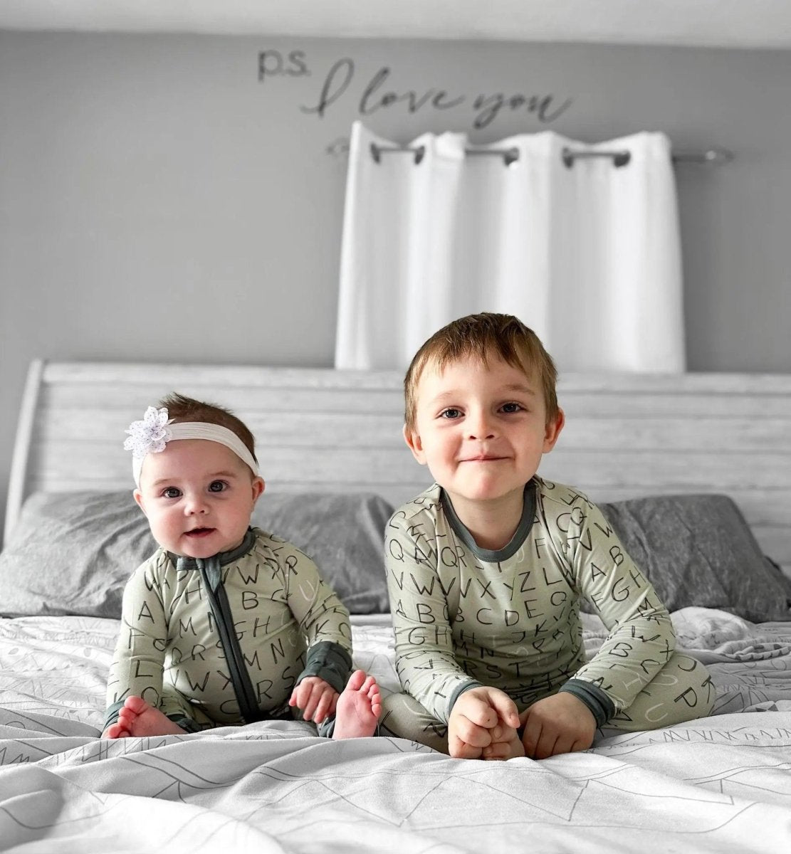 Little Joy Co. I Love You ABC Two Piece Bamboo Pajamas Soft Sleepwear - Everetts Place Boutique - 