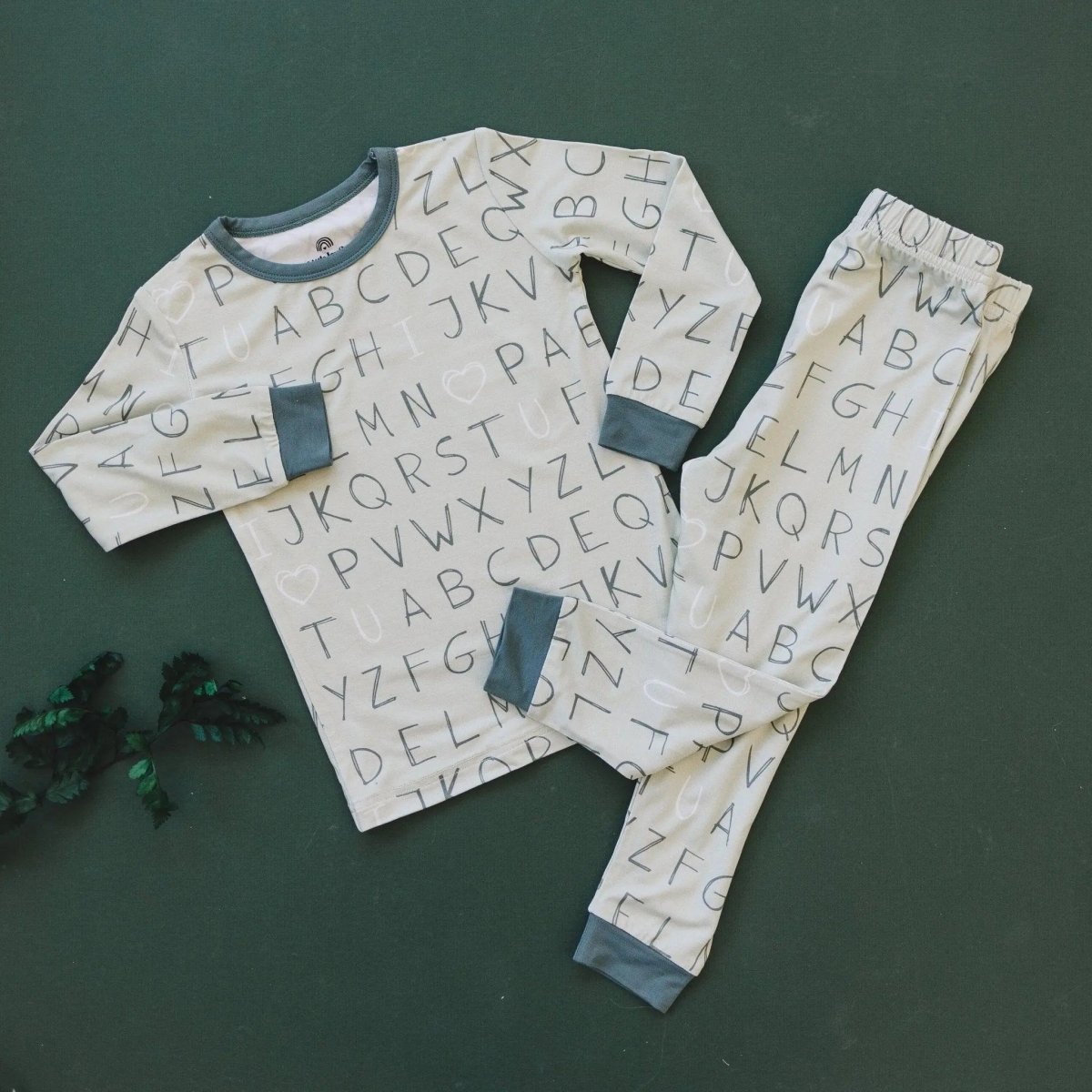 Little Joy Co. I Love You ABC Two Piece Bamboo Pajamas Soft Sleepwear - Everetts Place Boutique - 