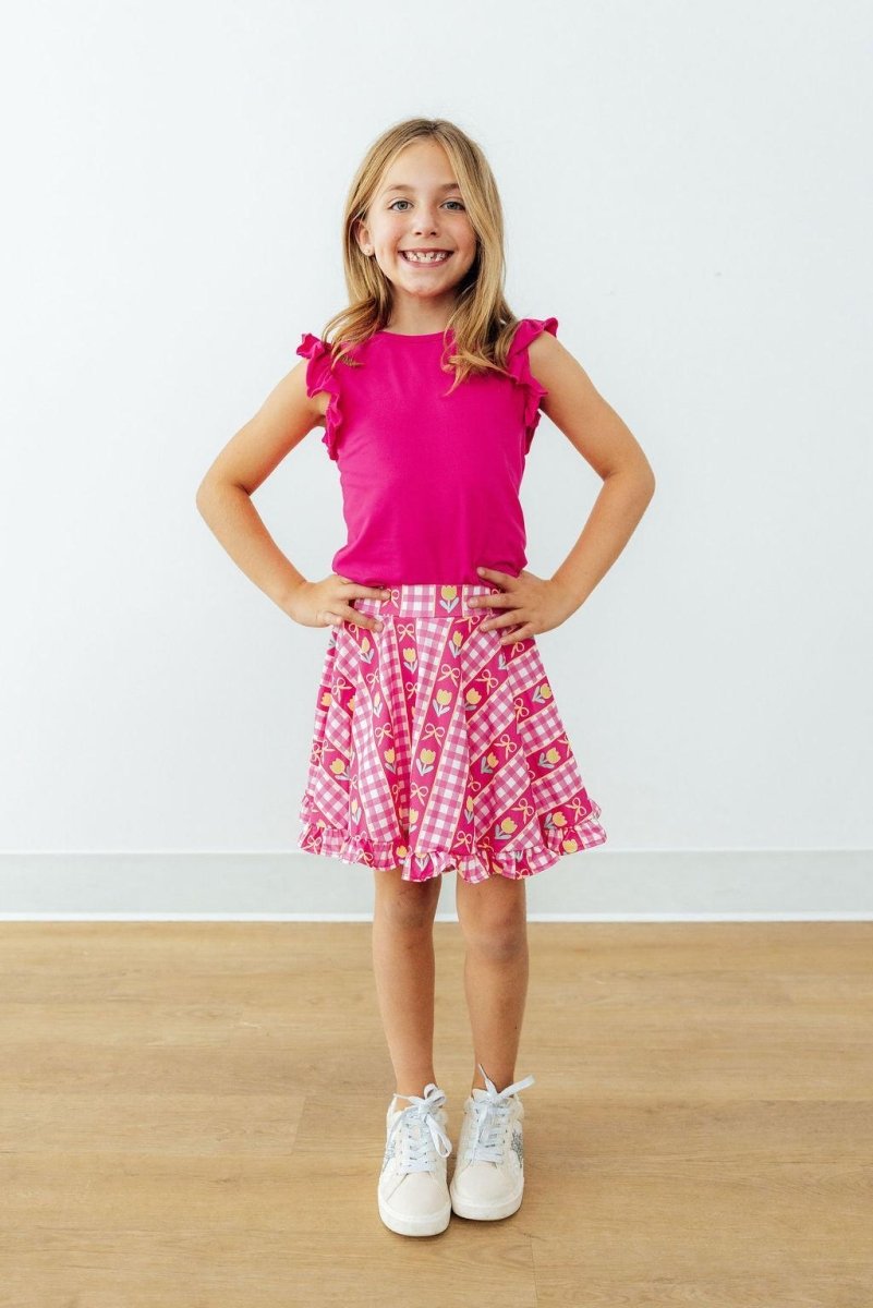 Mila & Rose ® I Love You Tulip Much Ruffle Twirl Skort - 