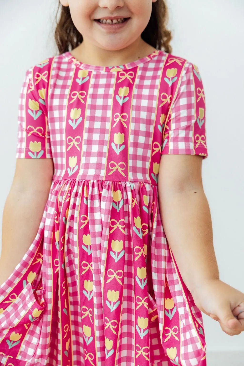 Mila & Rose ® I Love You Tulip Much S/S Pocket Twirl Dress - 