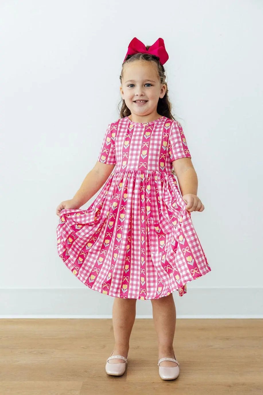 Mila & Rose ® I Love You Tulip Much S/S Pocket Twirl Dress - 