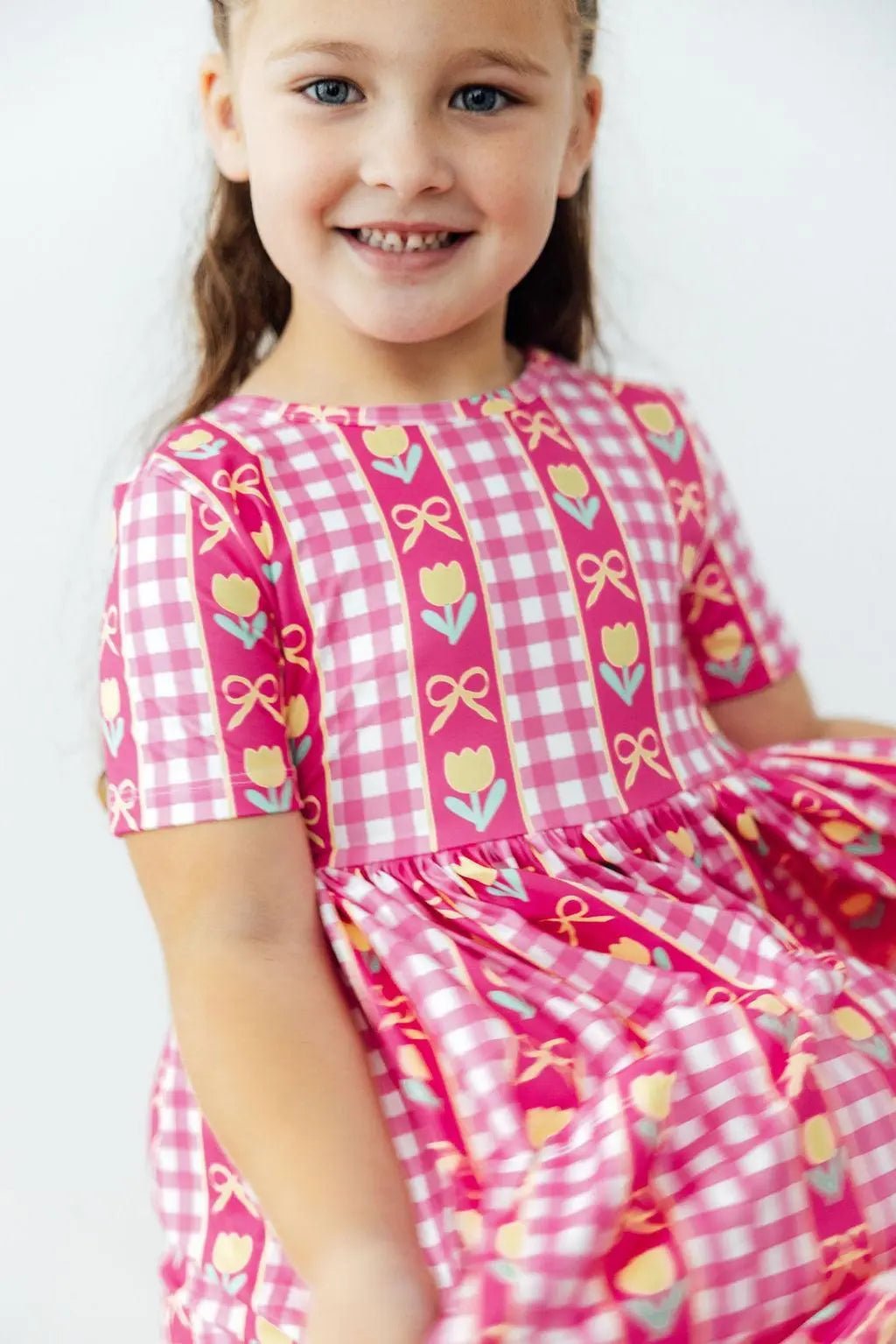 Mila & Rose ® I Love You Tulip Much S/S Pocket Twirl Dress - 