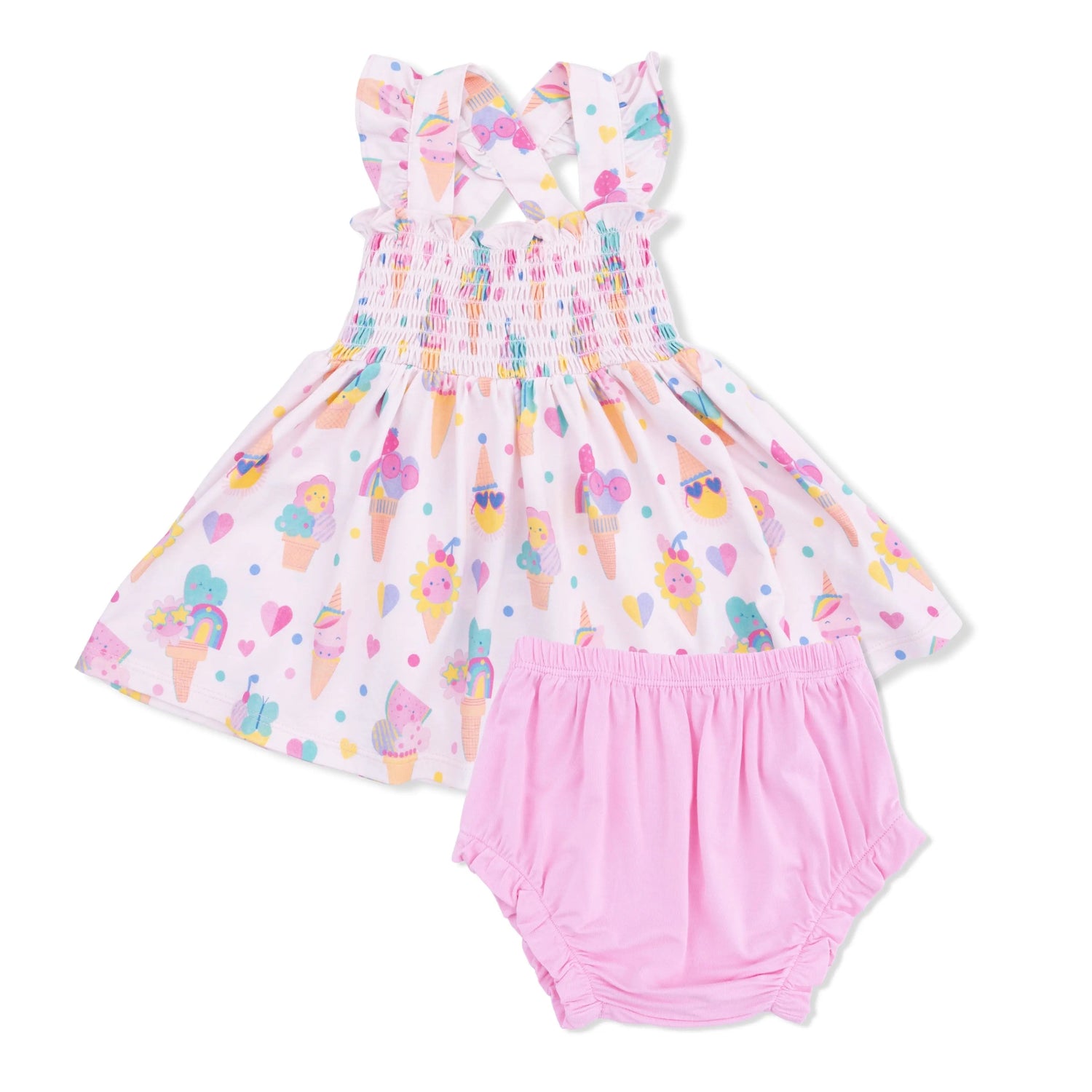 Angel Dear Ice Cream Fun Crew - Smocked Top with Bloomer - 