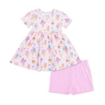 Angel Dear Ice Cream Fun Crew - Twirly Dress with Cartwheel Short - 