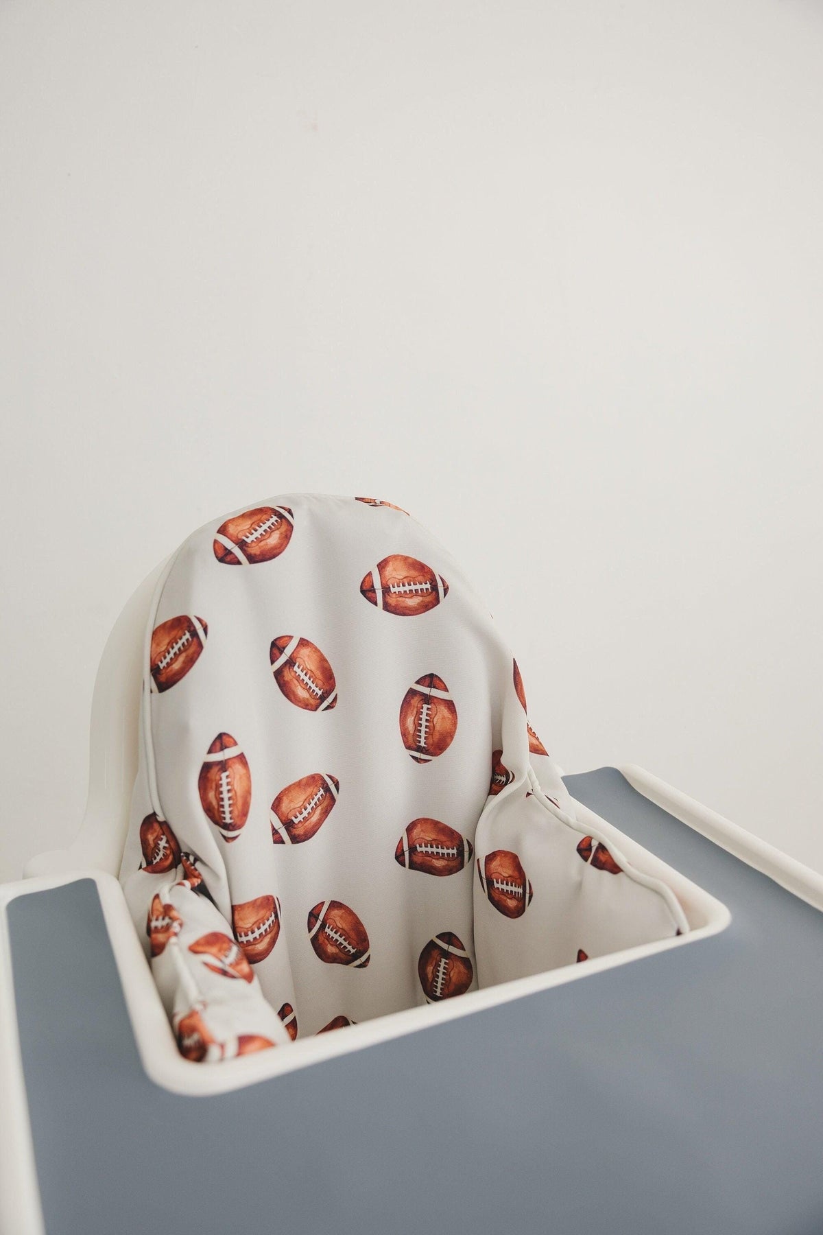 Football Print Highchair Cushion Cover for IKEA Antilop - Wipeable by Little Joy Co.