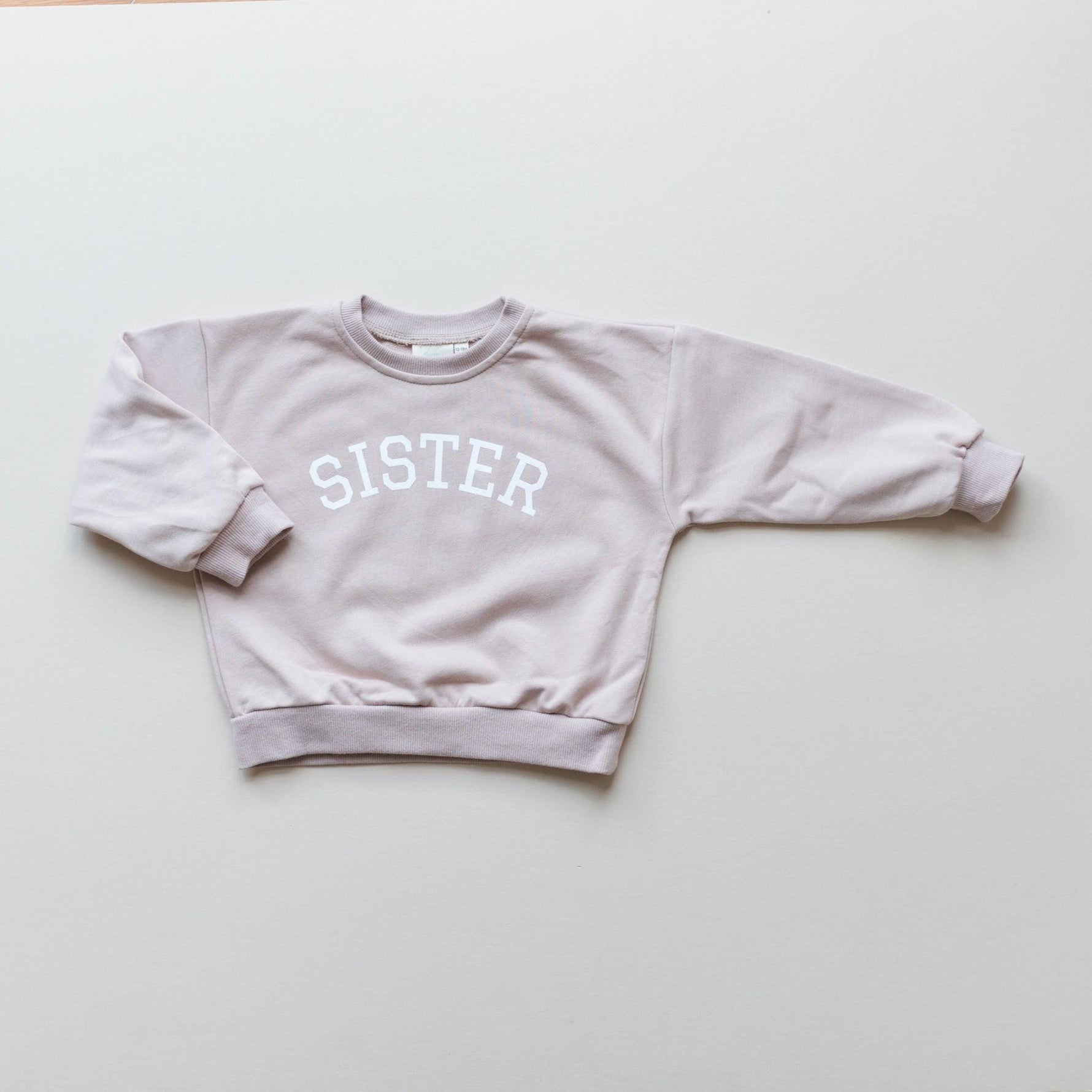 Sister Graphic Crewneck Sweatshirt: French Terry Outfit by Little Joy Co. at Everetts Place