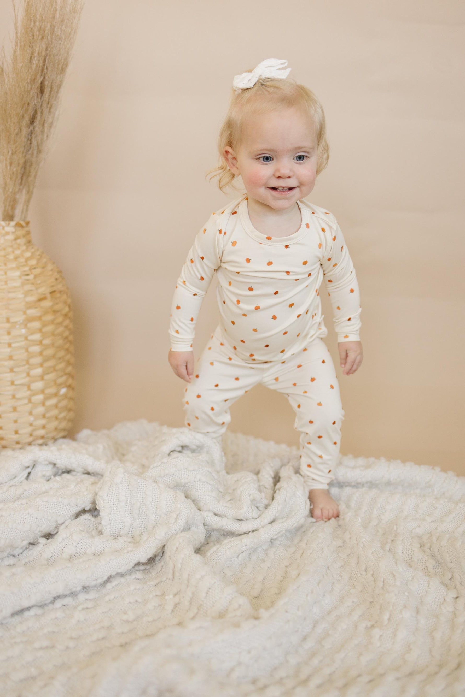 Organic Little Pumpkin 2pc Bamboo Pajamas - Toddler and Kids Fall PJs by Little Joy Co. at Everetts Place