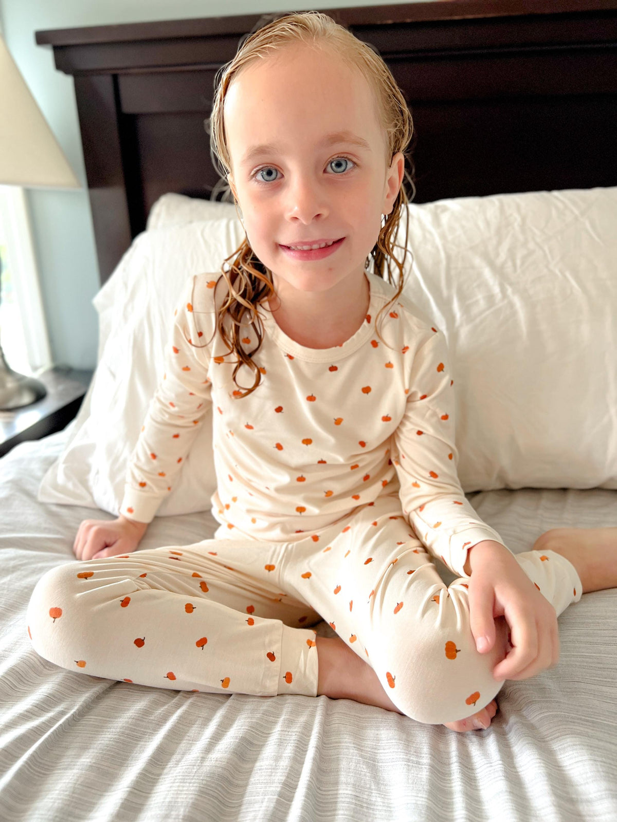 Organic Little Pumpkin 2pc Bamboo Pajamas - Toddler and Kids Fall PJs by Little Joy Co. at Everetts Place