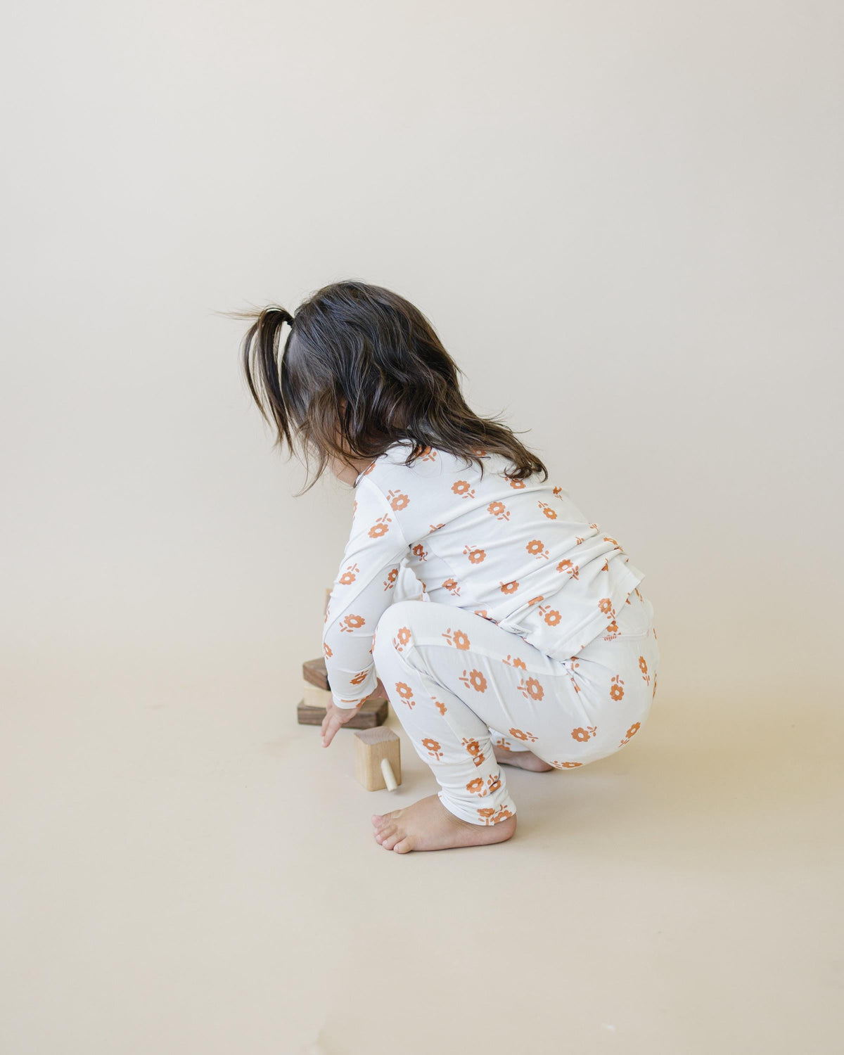 Organic Pumpkin Posie Bamboo Pajamas: Fall Baby & Toddler PJs by Little Joy Co. at Everetts Place
