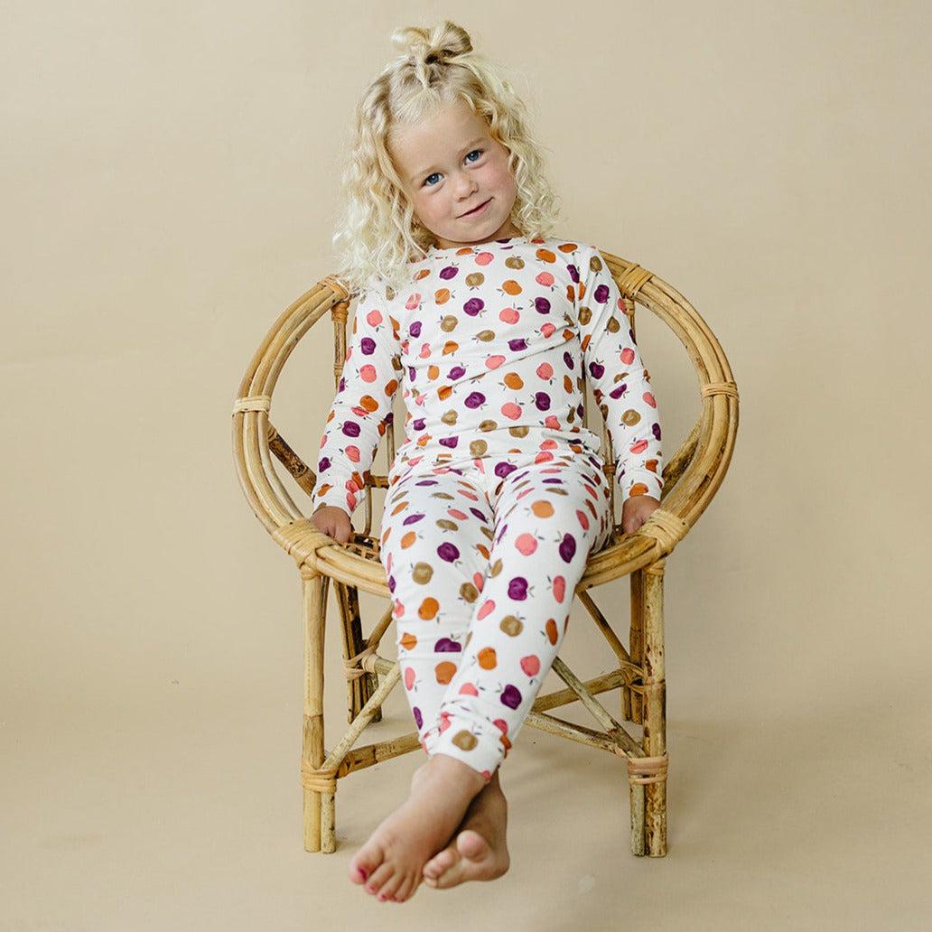 Organic Apple of My Eye 2pc Bamboo Pajamas - Fall Girls PJs by Little Joy Co. at Everetts Place