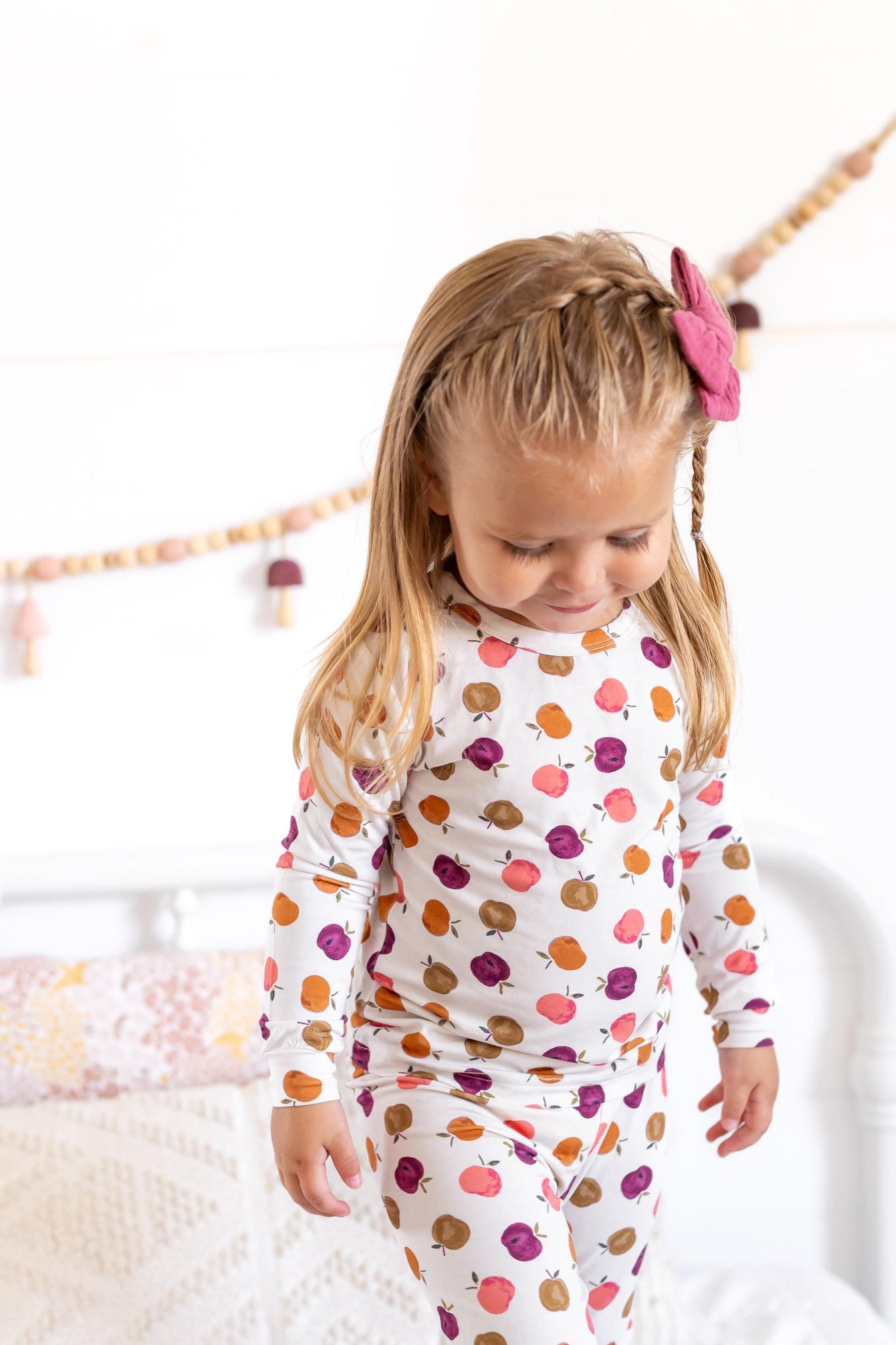 Organic Apple of My Eye 2pc Bamboo Pajamas - Fall Girls PJs by Little Joy Co. at Everetts Place