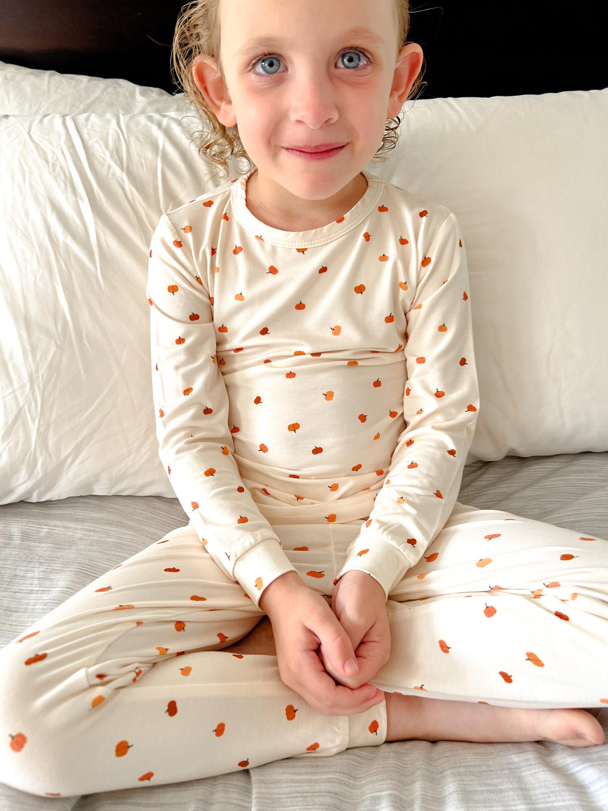 Organic Little Pumpkin 2pc Bamboo Pajamas - Toddler and Kids Fall PJs by Little Joy Co. at Everetts Place