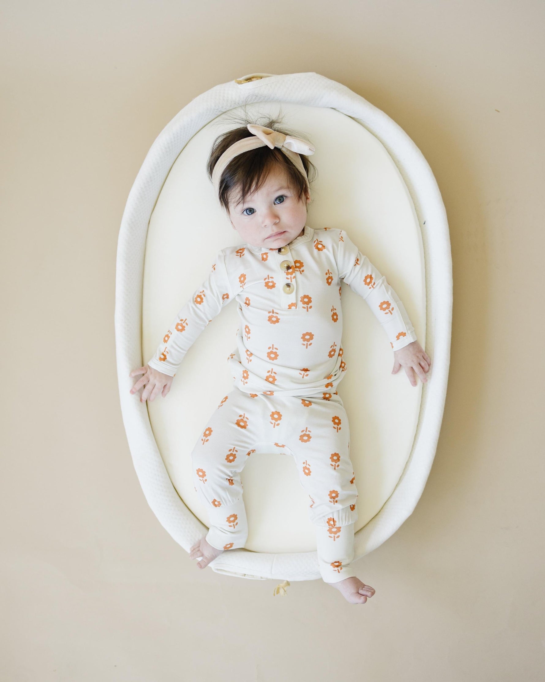 Organic Pumpkin Posie Bamboo Pajamas: Fall Baby & Toddler PJs by Little Joy Co. at Everetts Place