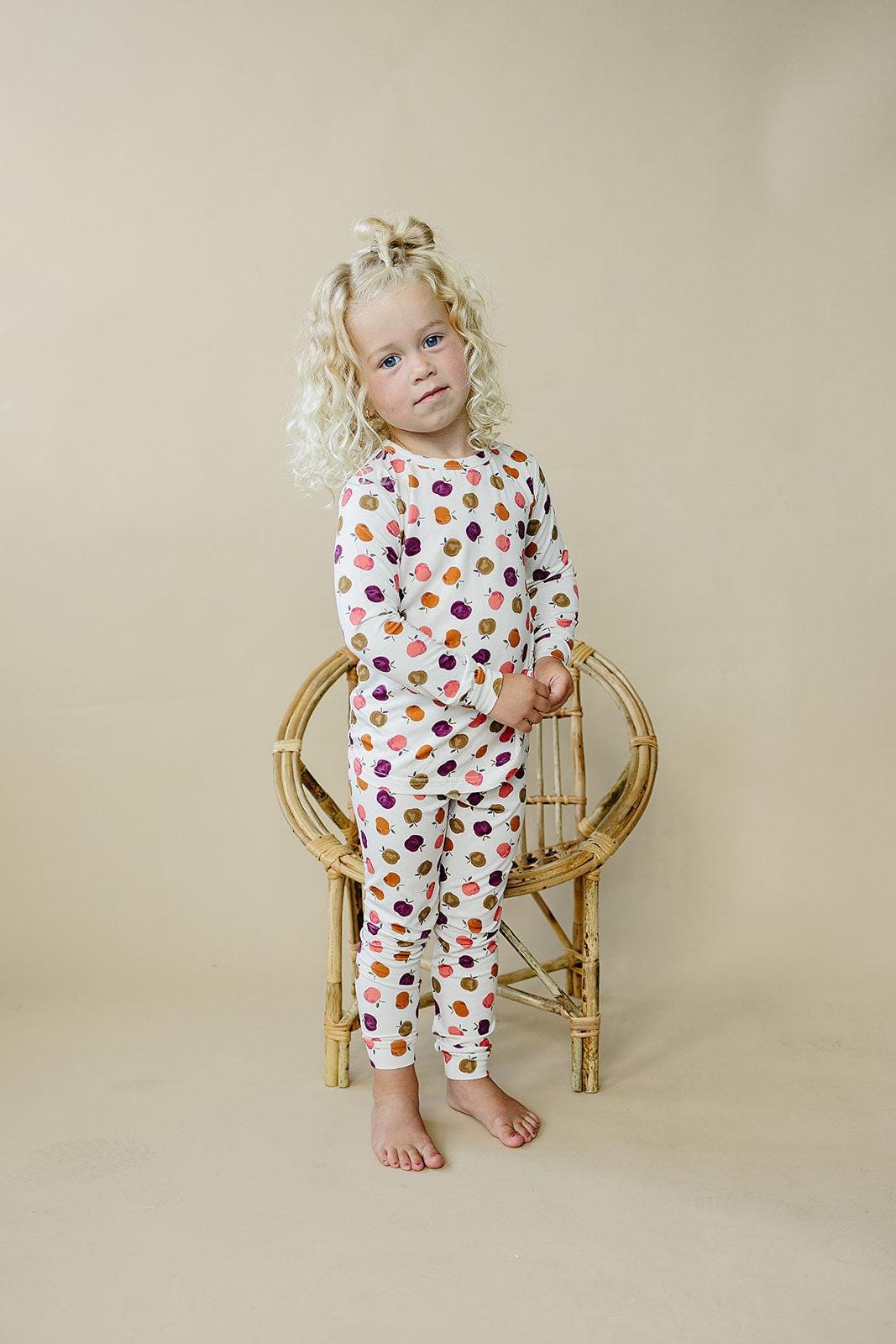 Organic Apple of My Eye 2pc Bamboo Pajamas - Fall Girls PJs by Little Joy Co. at Everetts Place