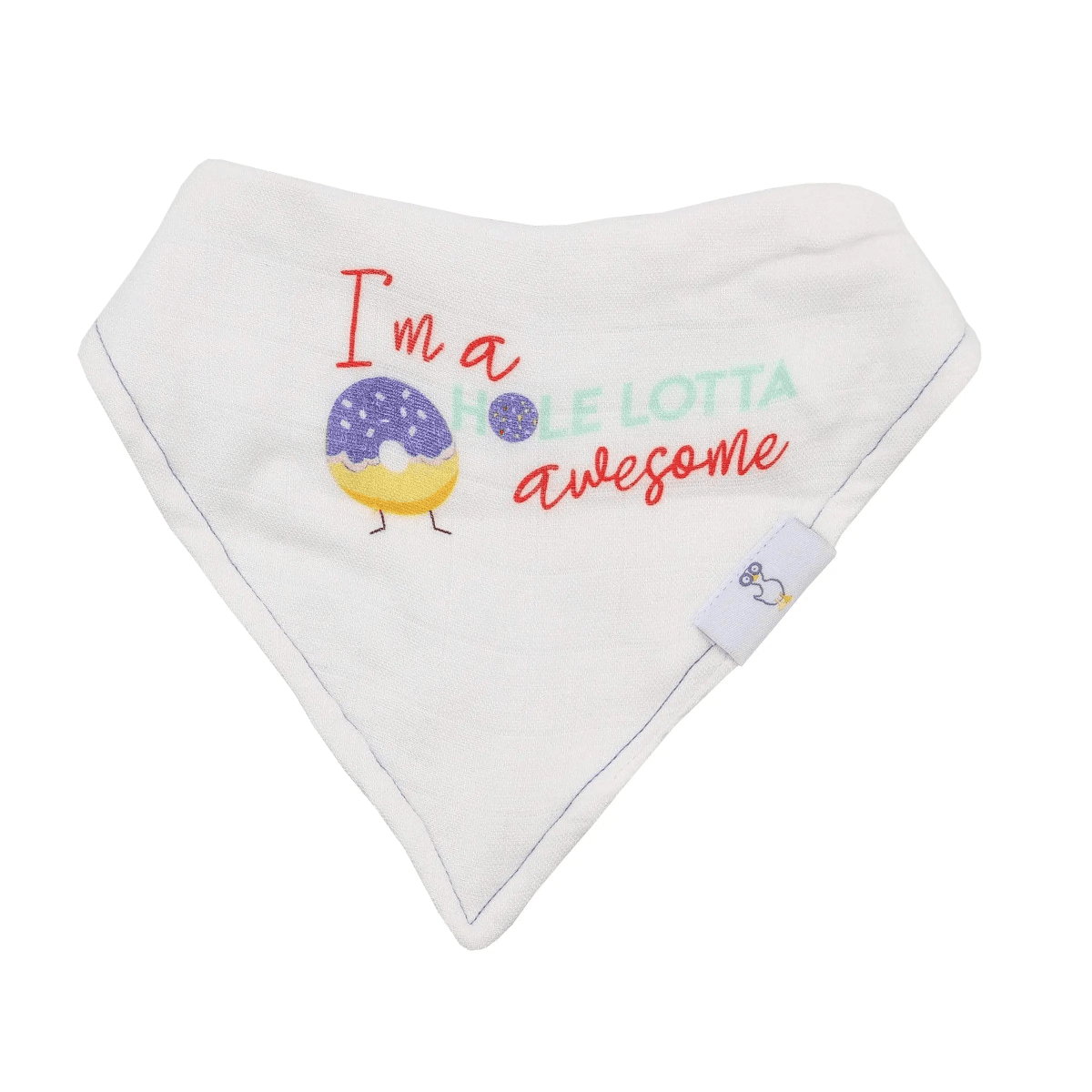 Im Awesome Donut Bib Set with Absorbent Muslin for Stylish Babies - Everetts Place