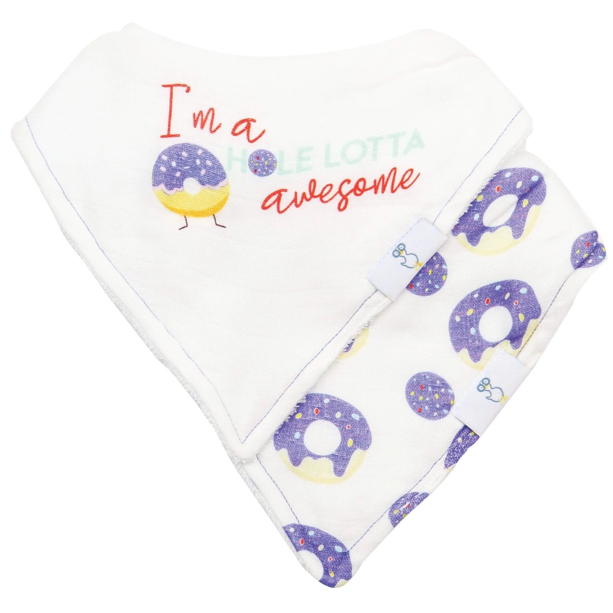 Im Awesome Donut Bib Set with Absorbent Muslin for Stylish Babies - Everetts Place