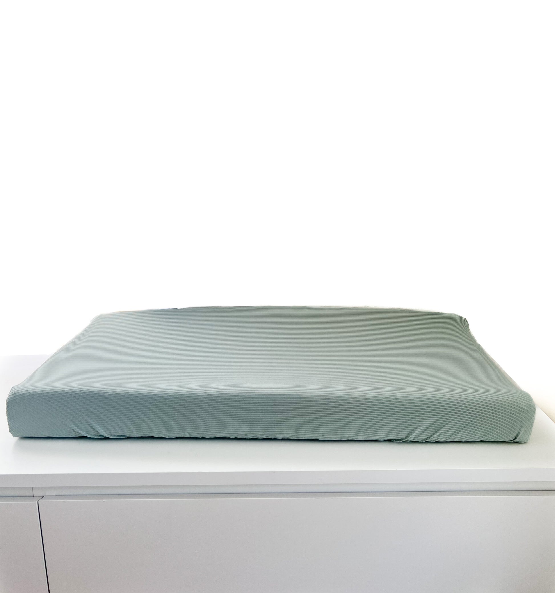 Seafoam Ribbed Changing Pad Cover by Little Mae and Co Little Mae & Co Everetts Place: Online Boutique