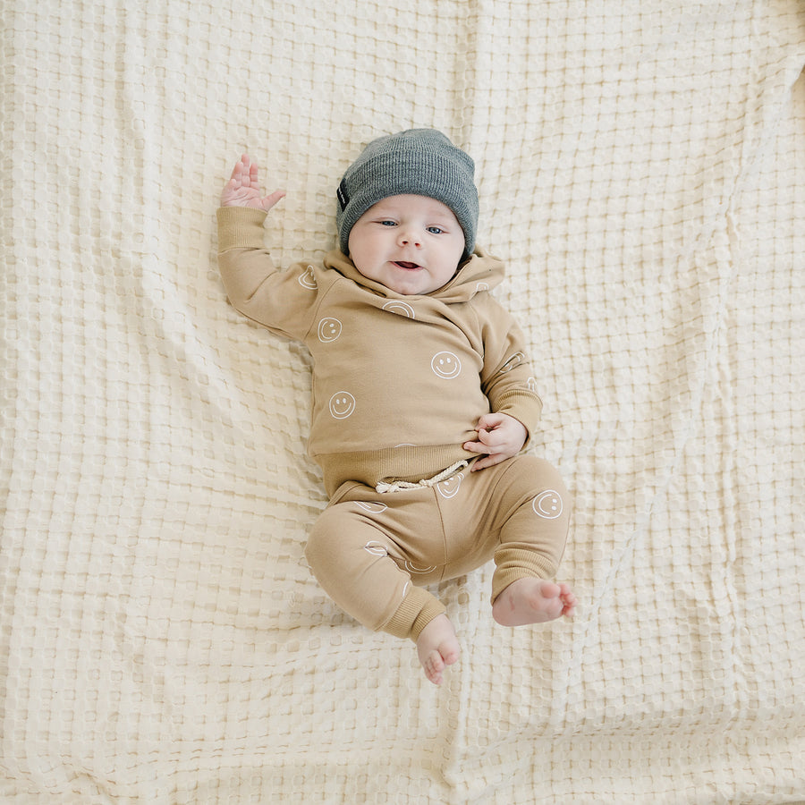 Wool Knit Beanie Hat for Infants - Dark Grey by Mebie Baby