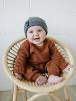 Wool Knit Beanie Hat for Infants - Dark Grey by Mebie Baby