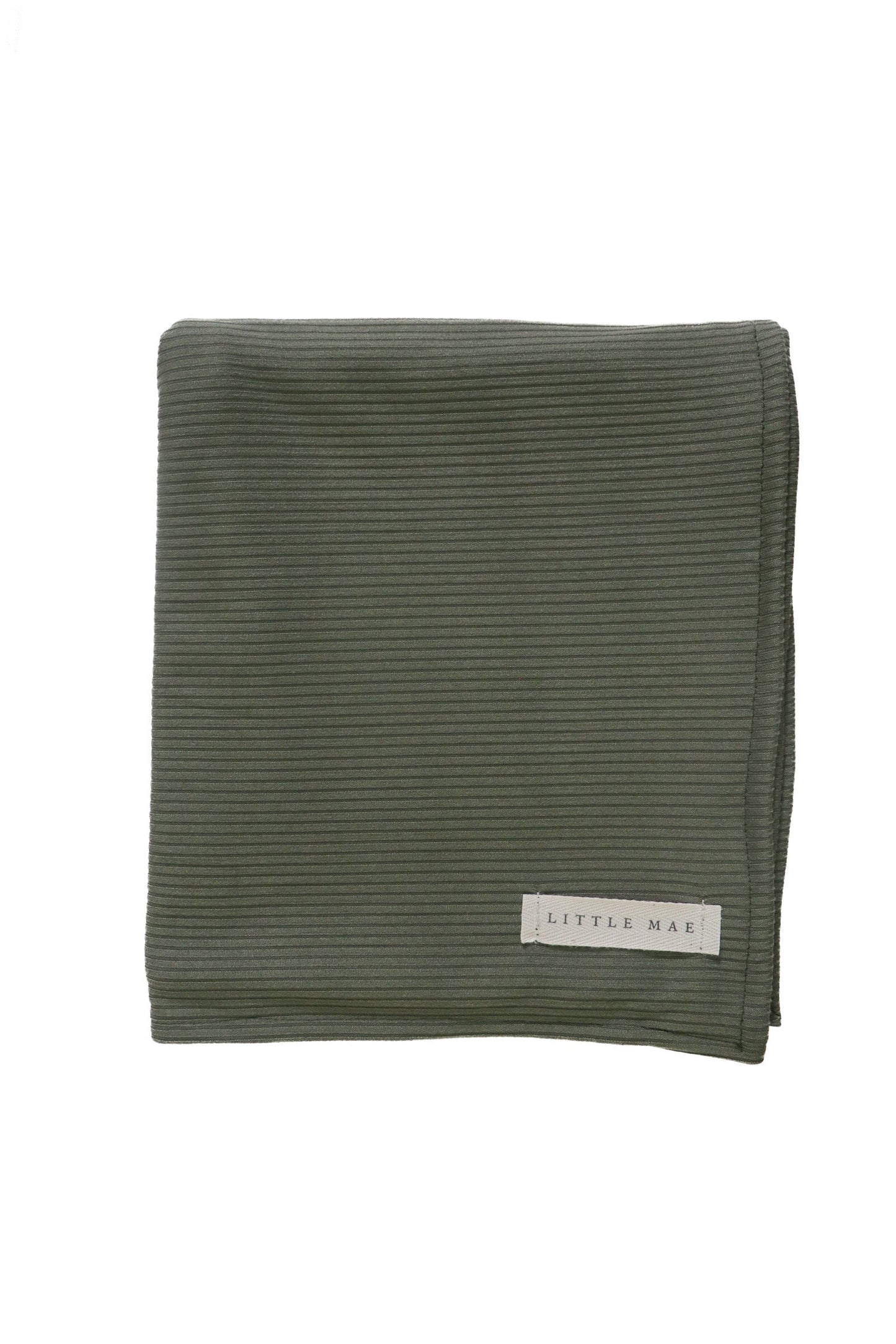 Moss Ribbed Stretch Swaddle Baby Blanket Little Mae And Co Little Mae & Co Everetts Place: Online Boutique