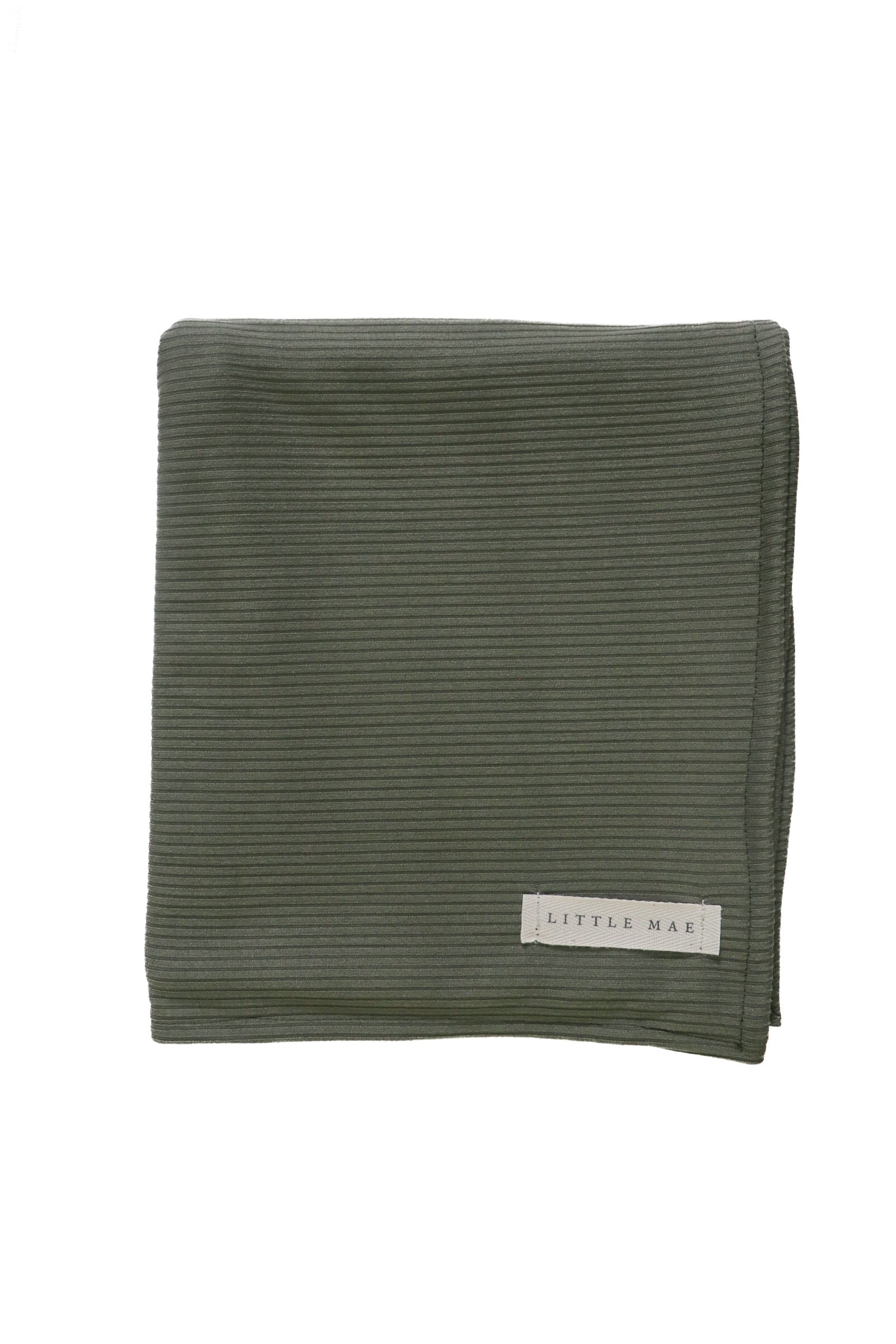 Moss Ribbed Stretch Swaddle Baby Blanket Little Mae And Co Little Mae & Co Everetts Place: Online Boutique