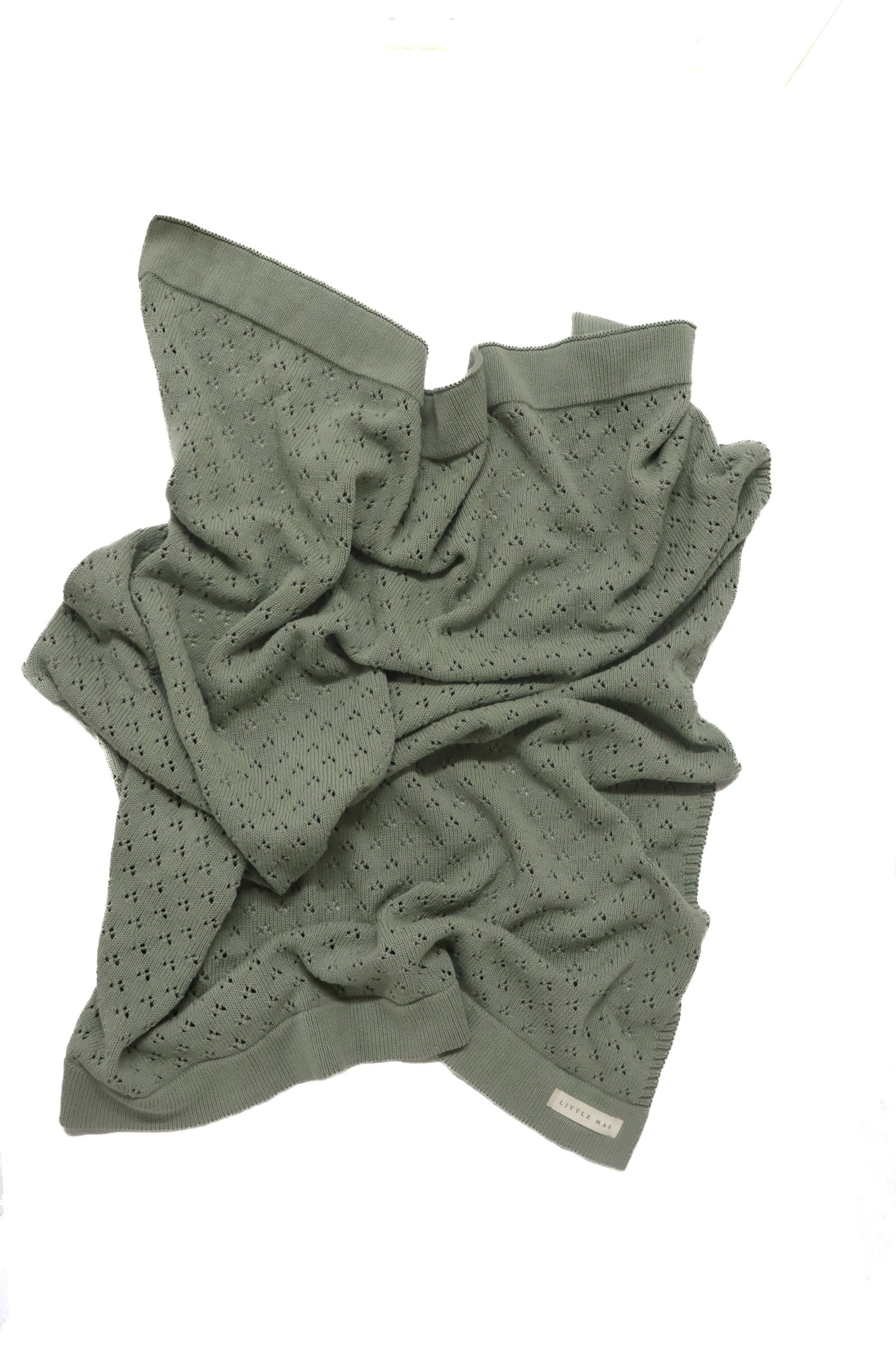 Mint Pointelle Knit Baby Blanket Little Mae And Co Little Mae & Co Everetts Place: Online Boutique