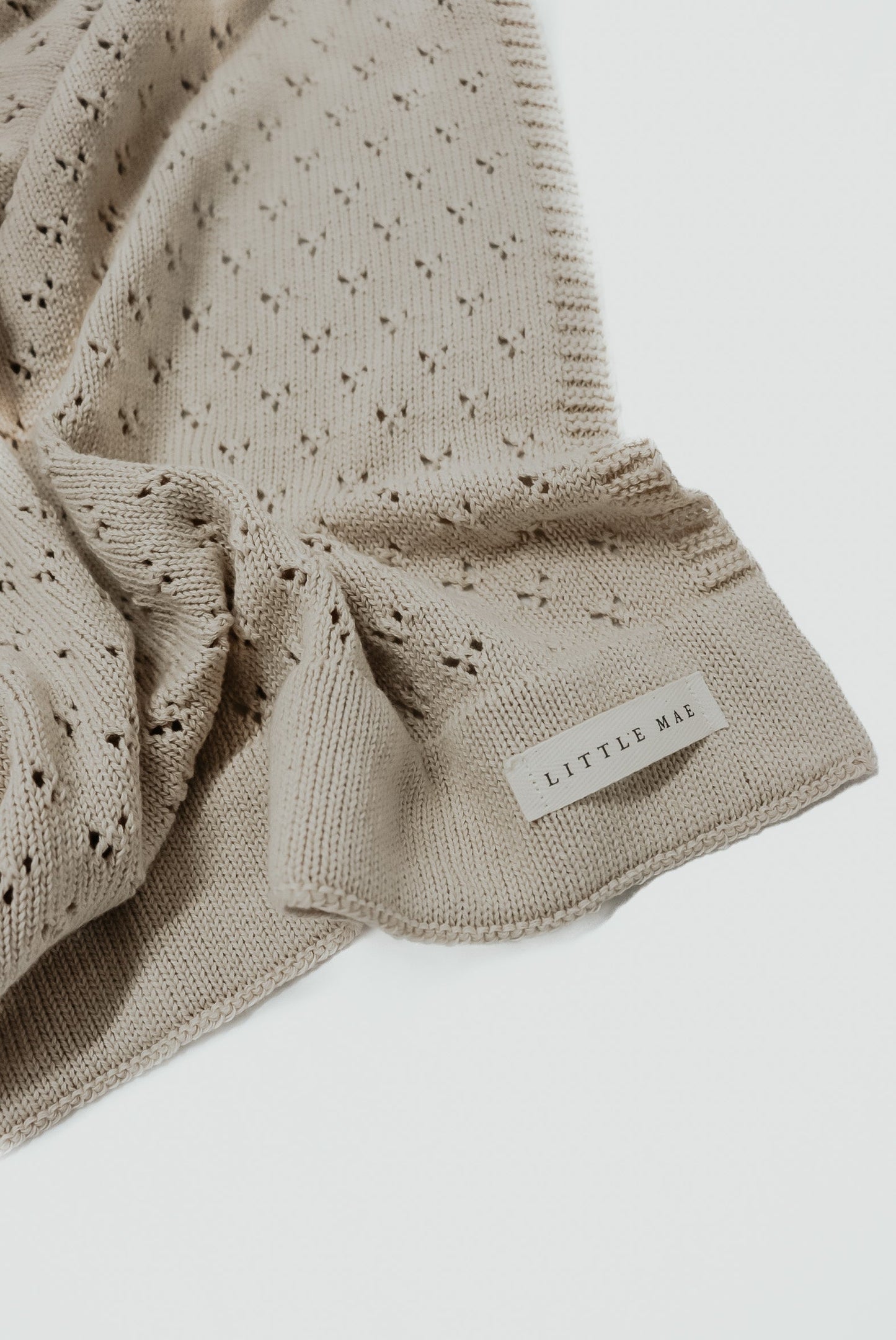 Toffee Pointelle Knit Baby Blanket By Little Mae Co Little Mae & Co Everetts Place: Online Boutique