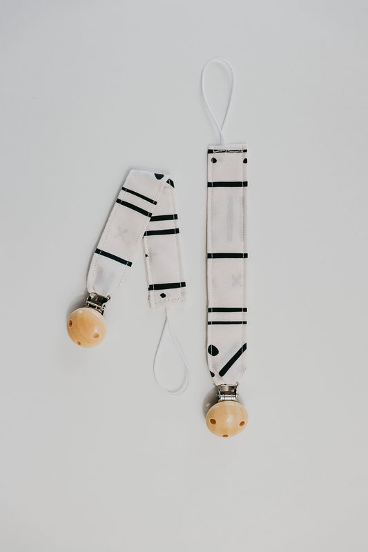 Dash Pacifier Clip Modern Print Baby Accessory Fabric Clip Little Mae & Co Everetts Place: Online Boutique
