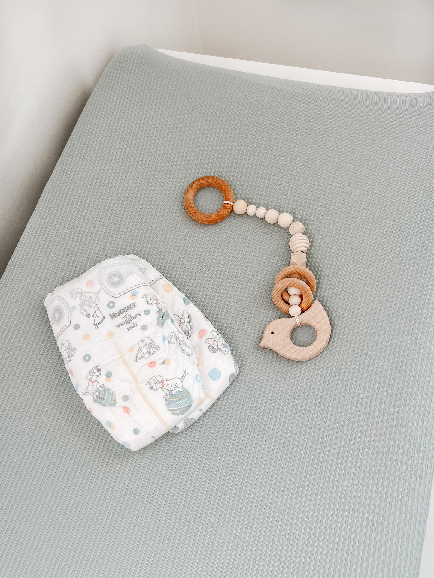 Seafoam Ribbed Changing Pad Cover by Little Mae and Co Little Mae & Co Everetts Place: Online Boutique