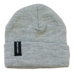 Light grey baby beanie with a folded cuff